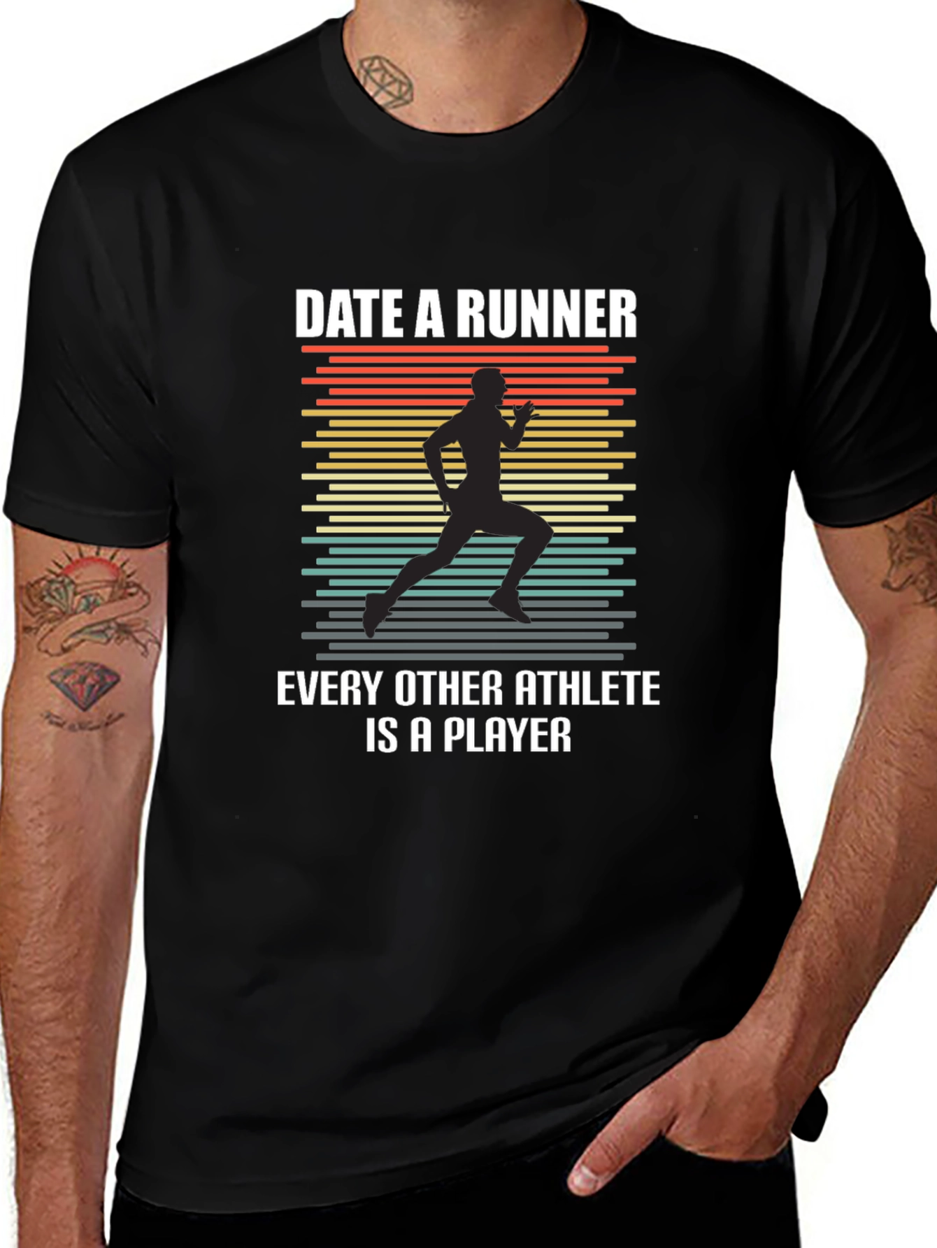 Variant 13 of Date a Runner Black Graphic Tee