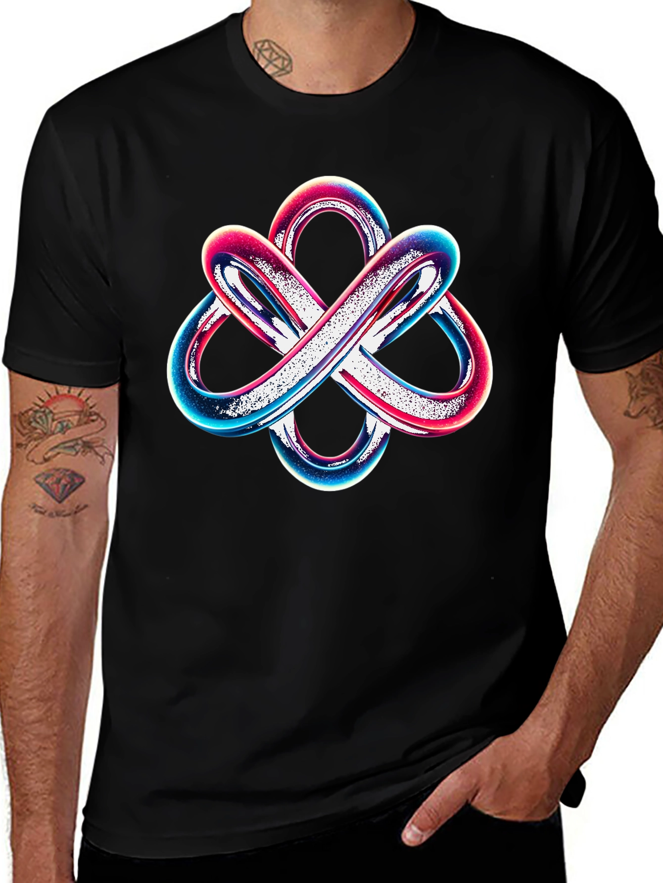 Variant 18 of Abstract Knot Graphic Tee - Modern Style