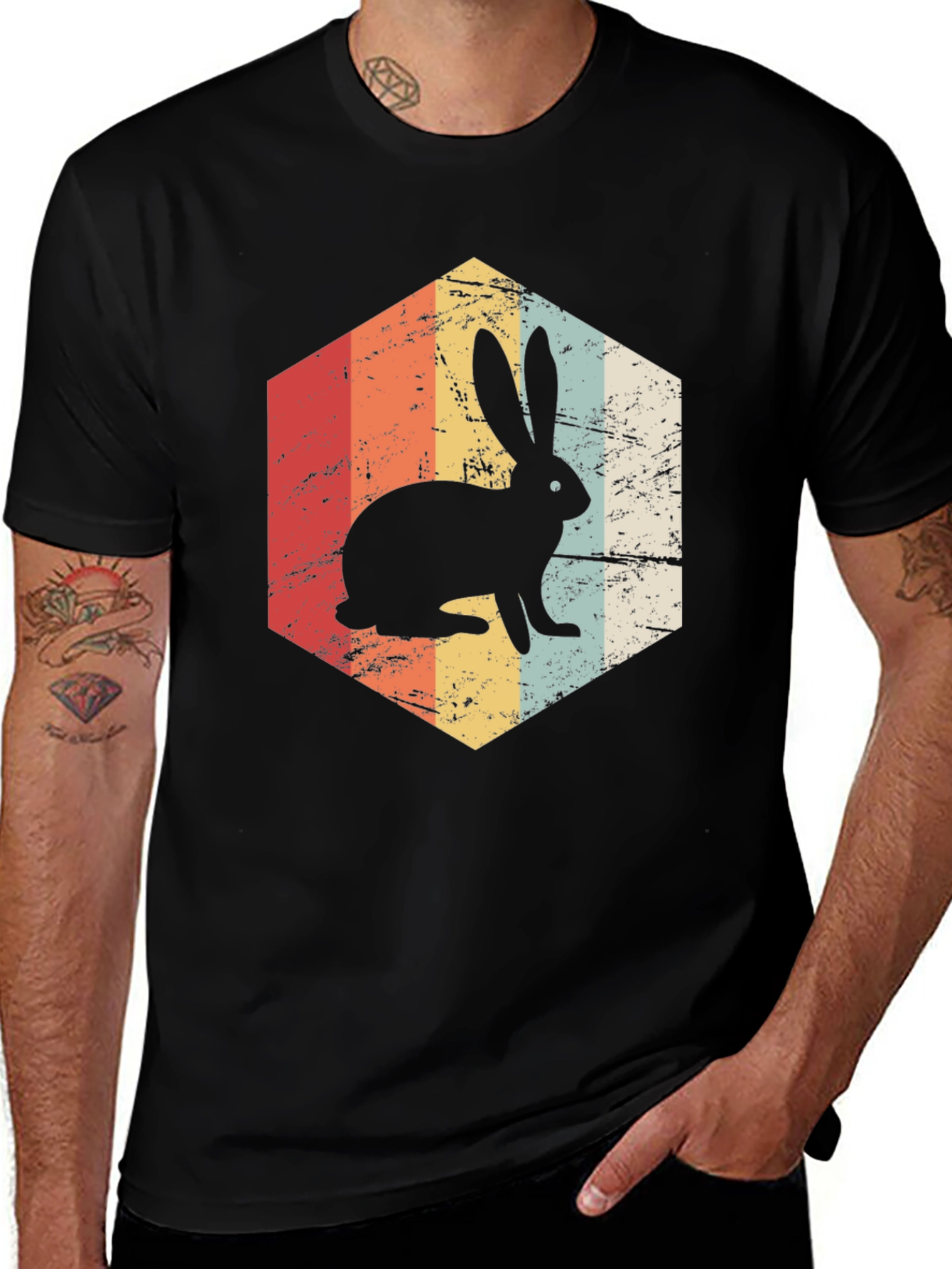 Variant 15 of Retro Rabbit Graphic Tee - Vintage Style Shirt