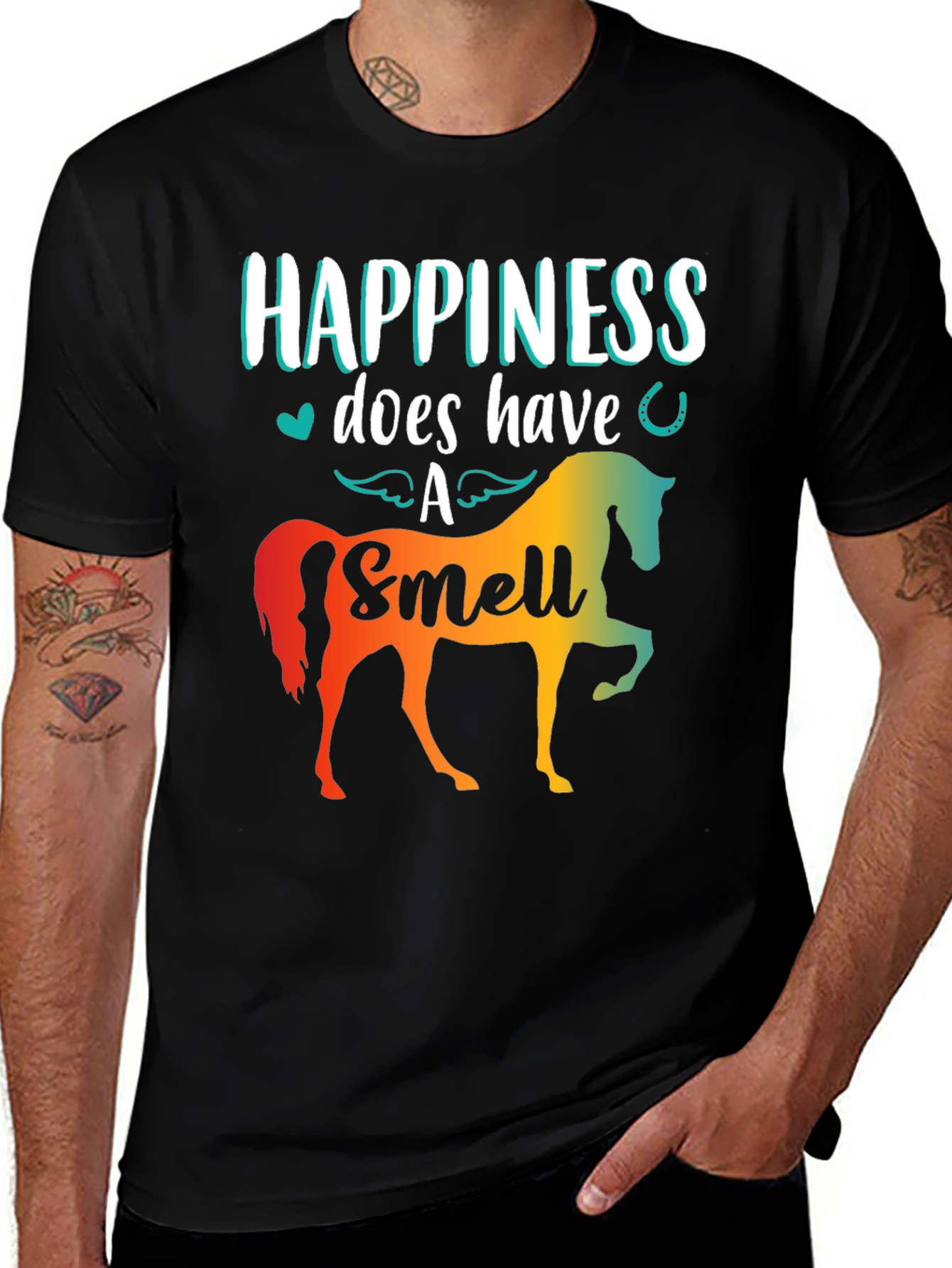 Variant 19 of Happiness Horse Smell Tee - Equestrian Lover Shirt
