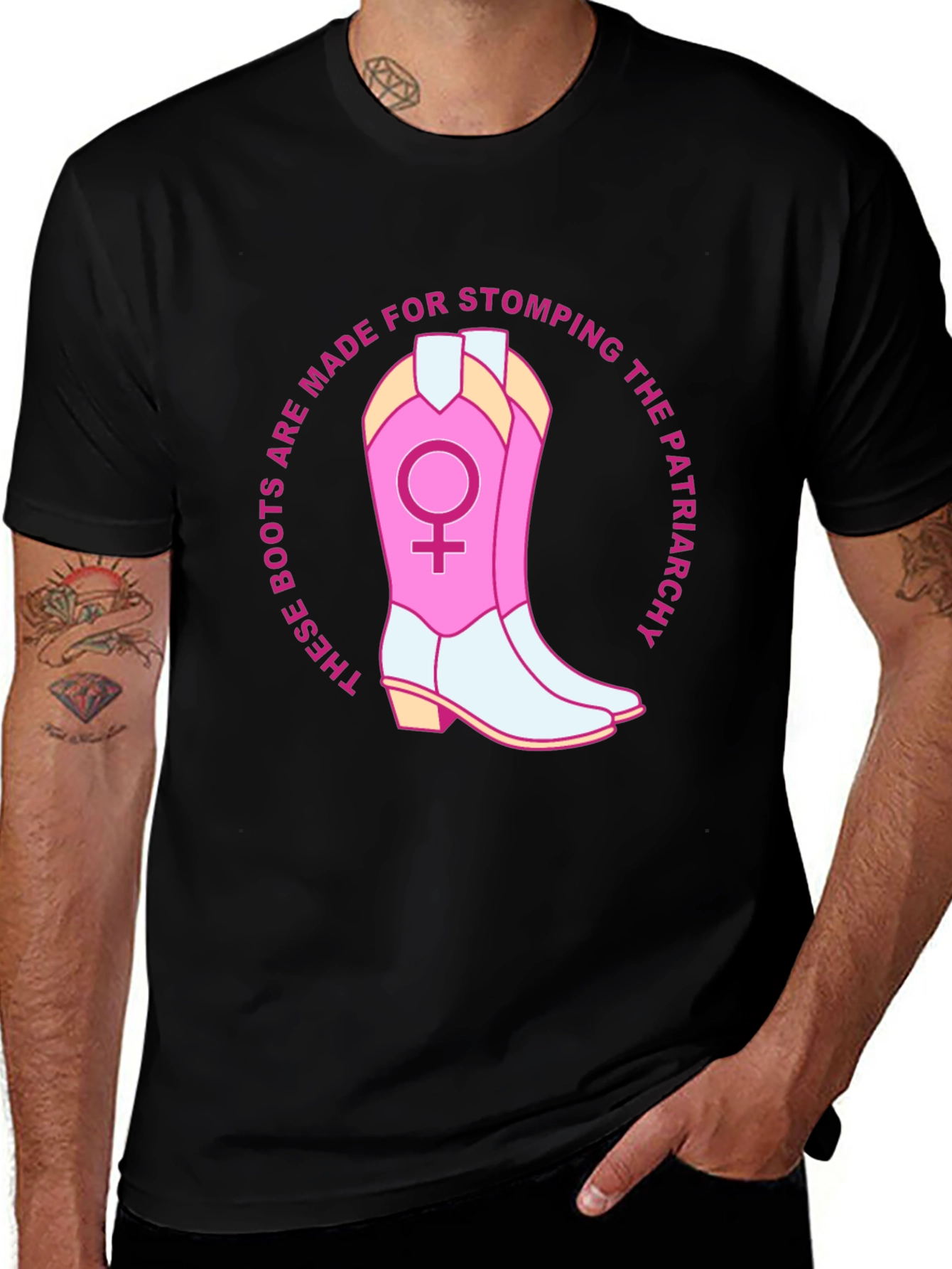 Variant 23 of Feminist Stomping Boots Graphic T-Shirt