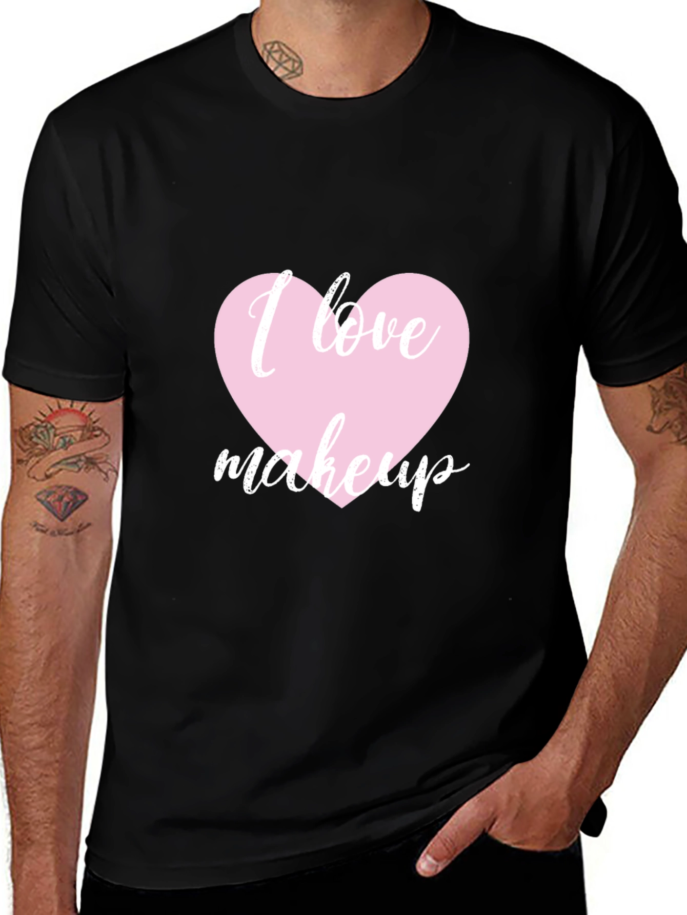 Variant 15 of I Love Makeup T-Shirt - Black Cotton Blend