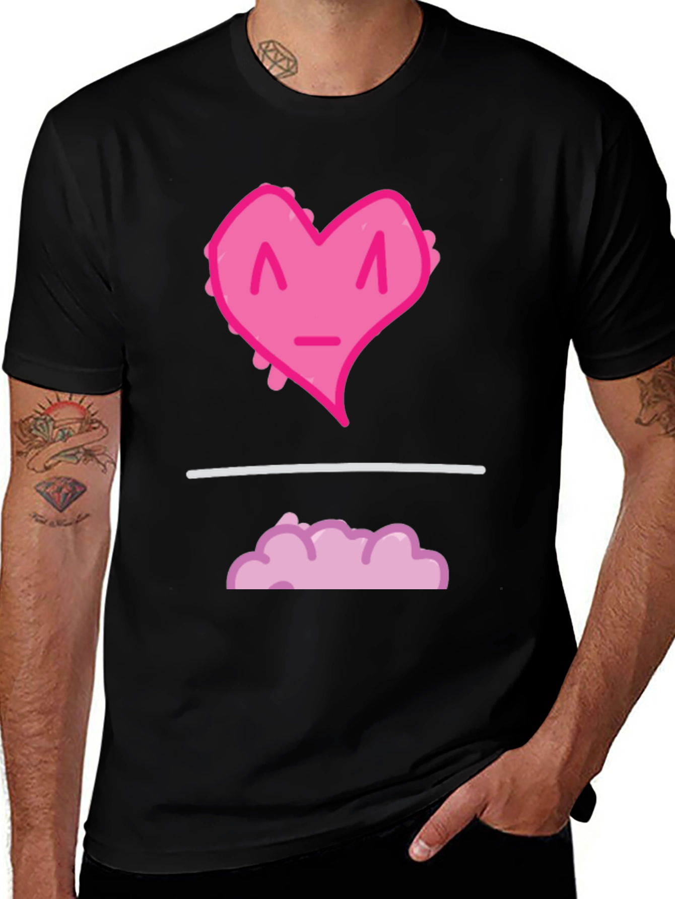 Variant 30 of Heart Cloud Graphic Tee - Black