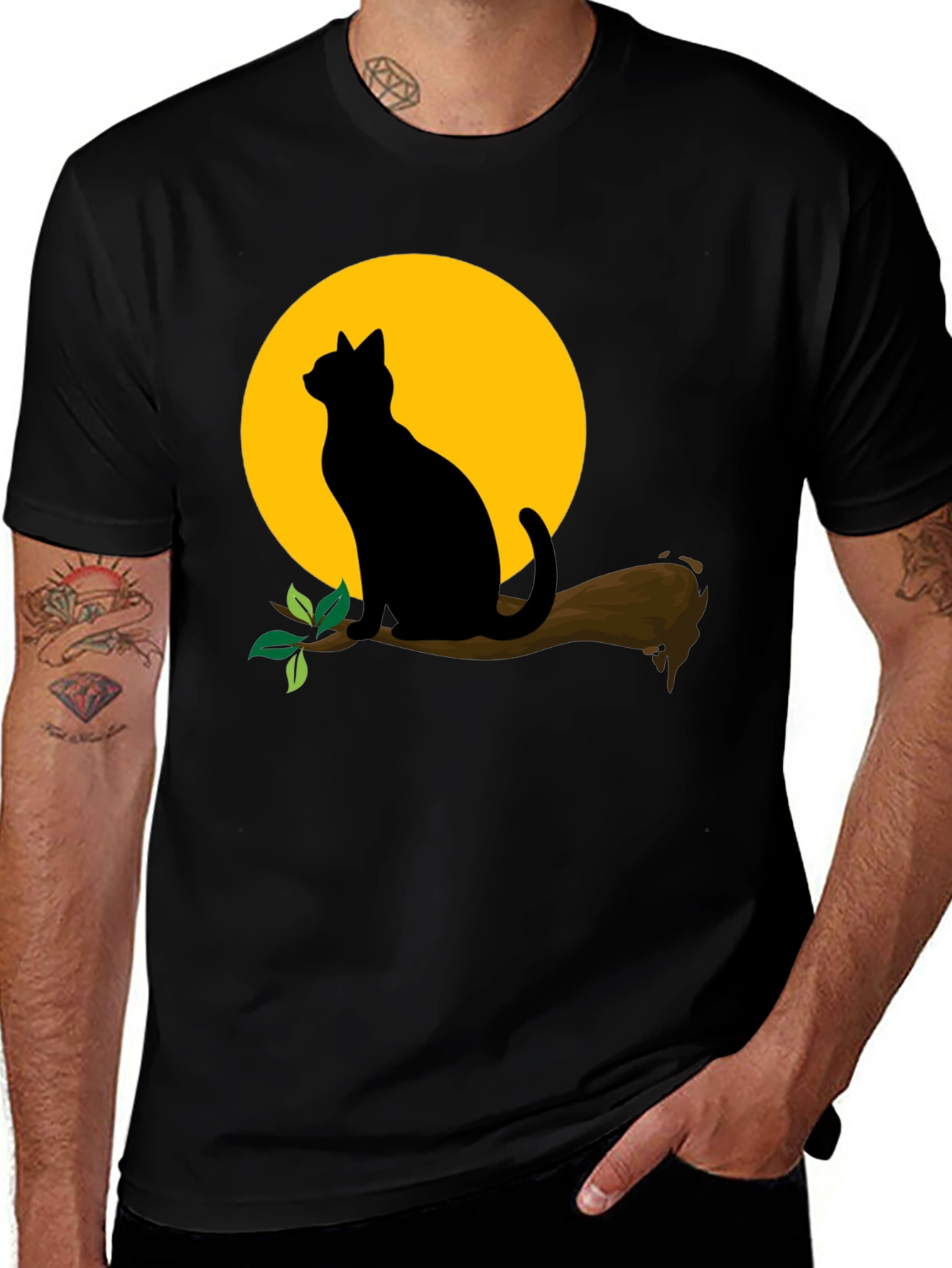 Variant 3 of Black Cat Moon T-Shirt