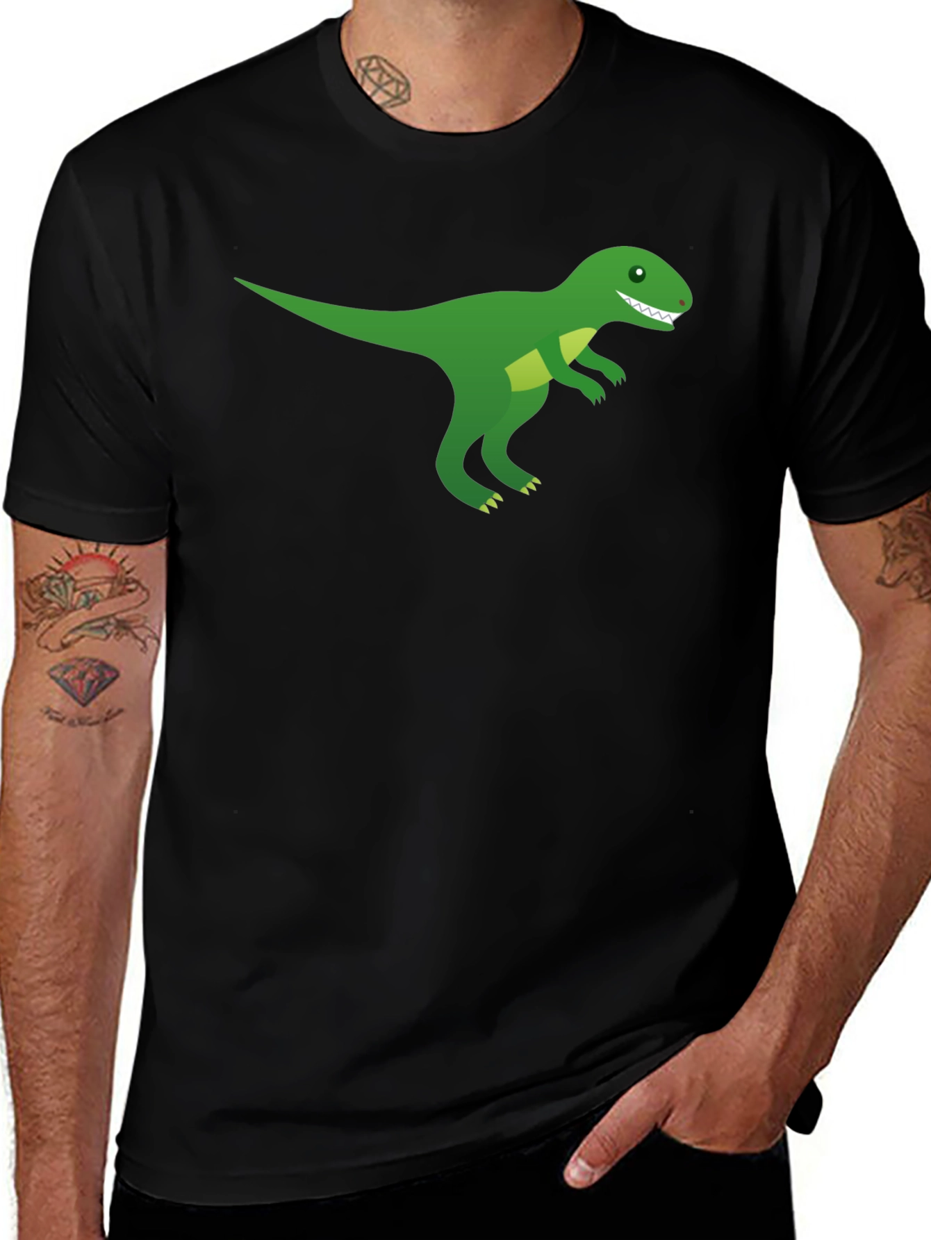 Variant 13 of Dino Graphic Tee - Black Casual T-Shirt