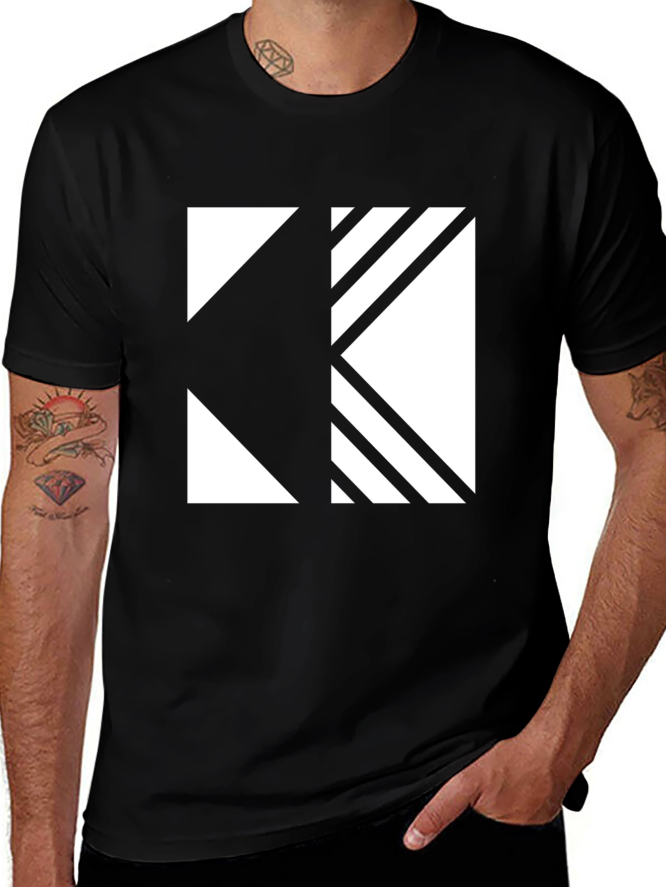 Variant 9 of Geometric Graphic Black T-Shirt