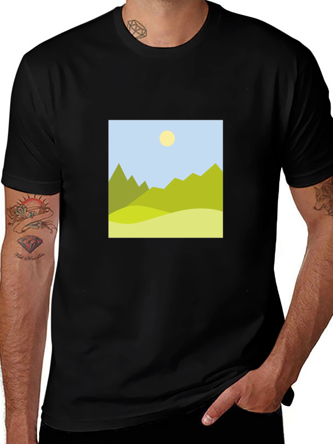 Variant 29 of Mountain View Graphic Black T-Shirt