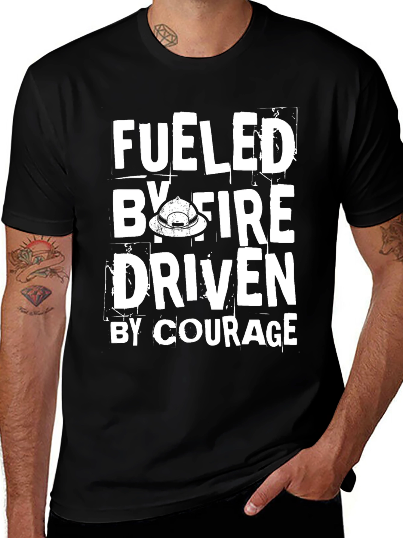 Variant 30 of Fueled By Fire Driven By Courage Black T-Shirt
