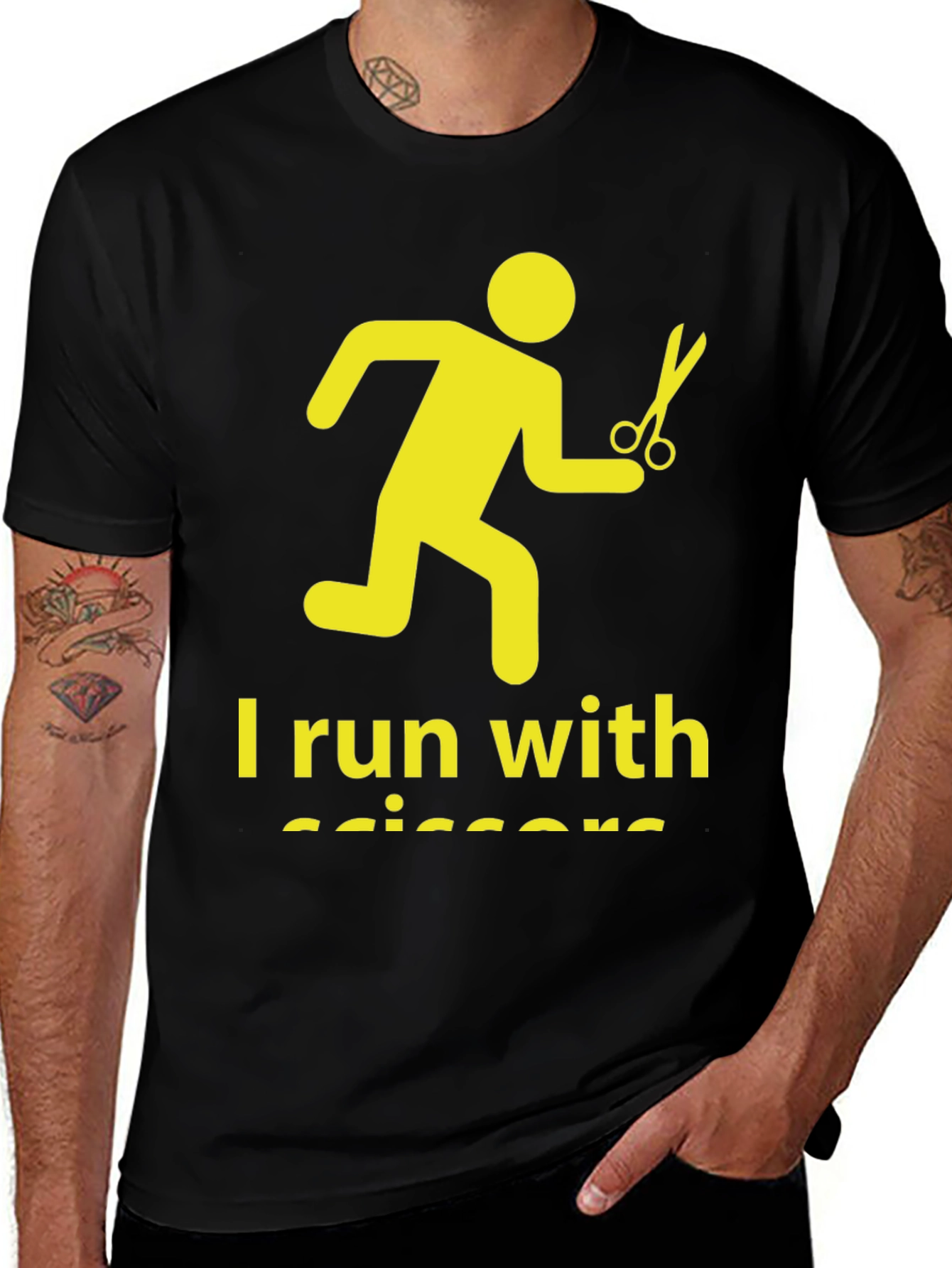 Variant 29 of I Run With Scissors Graphic Tee - Caution Humor