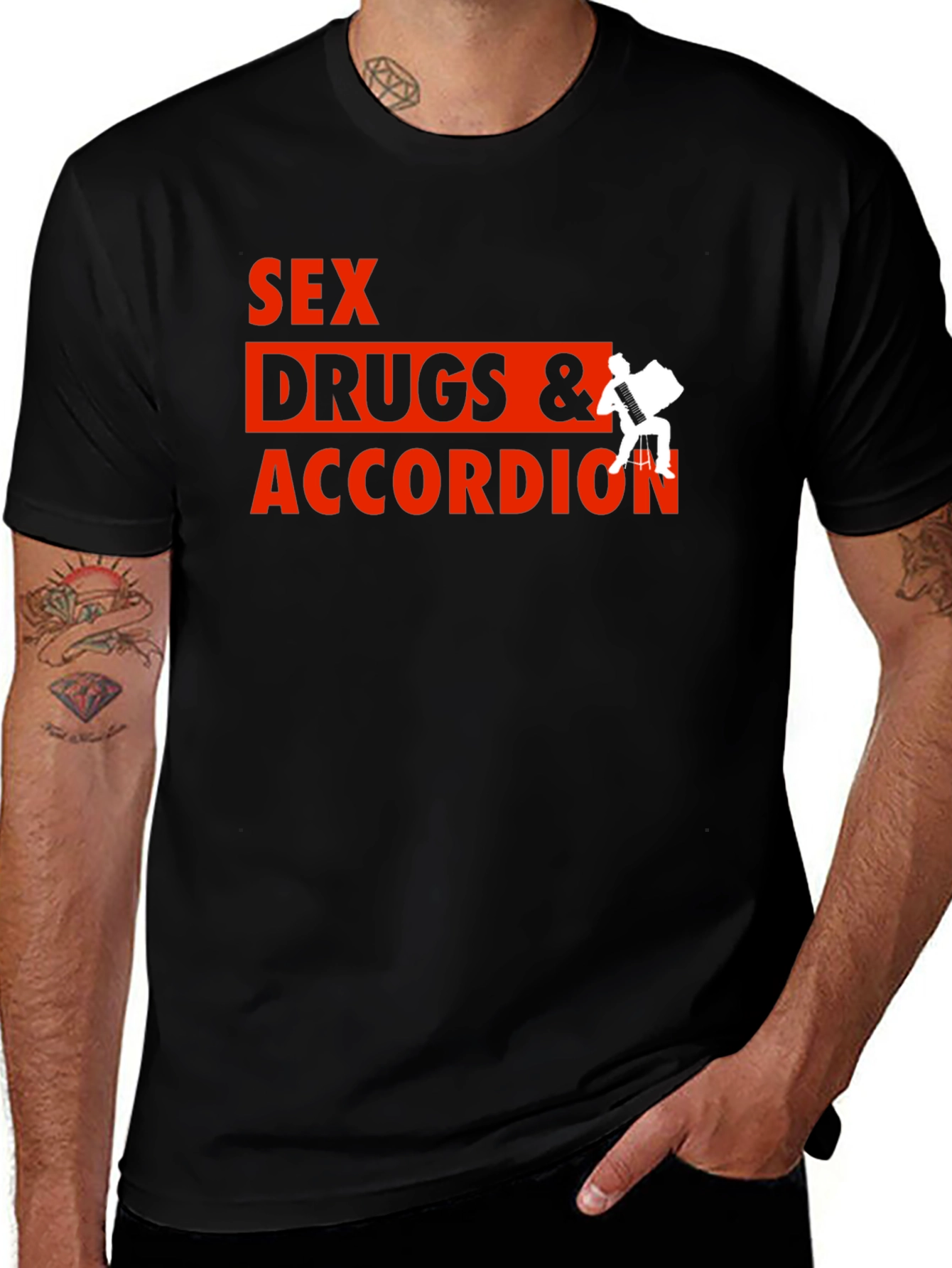Variant 27 of Sex, Drugs & Accordion Graphic Tee