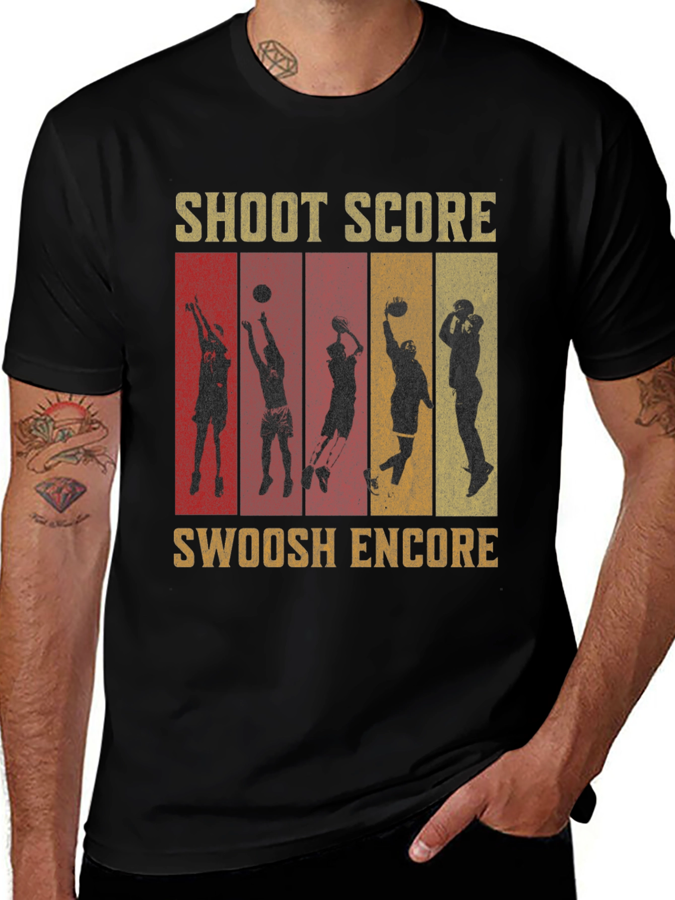 Variant 24 of Shoot Score Swoosh Encore Black T-Shirt