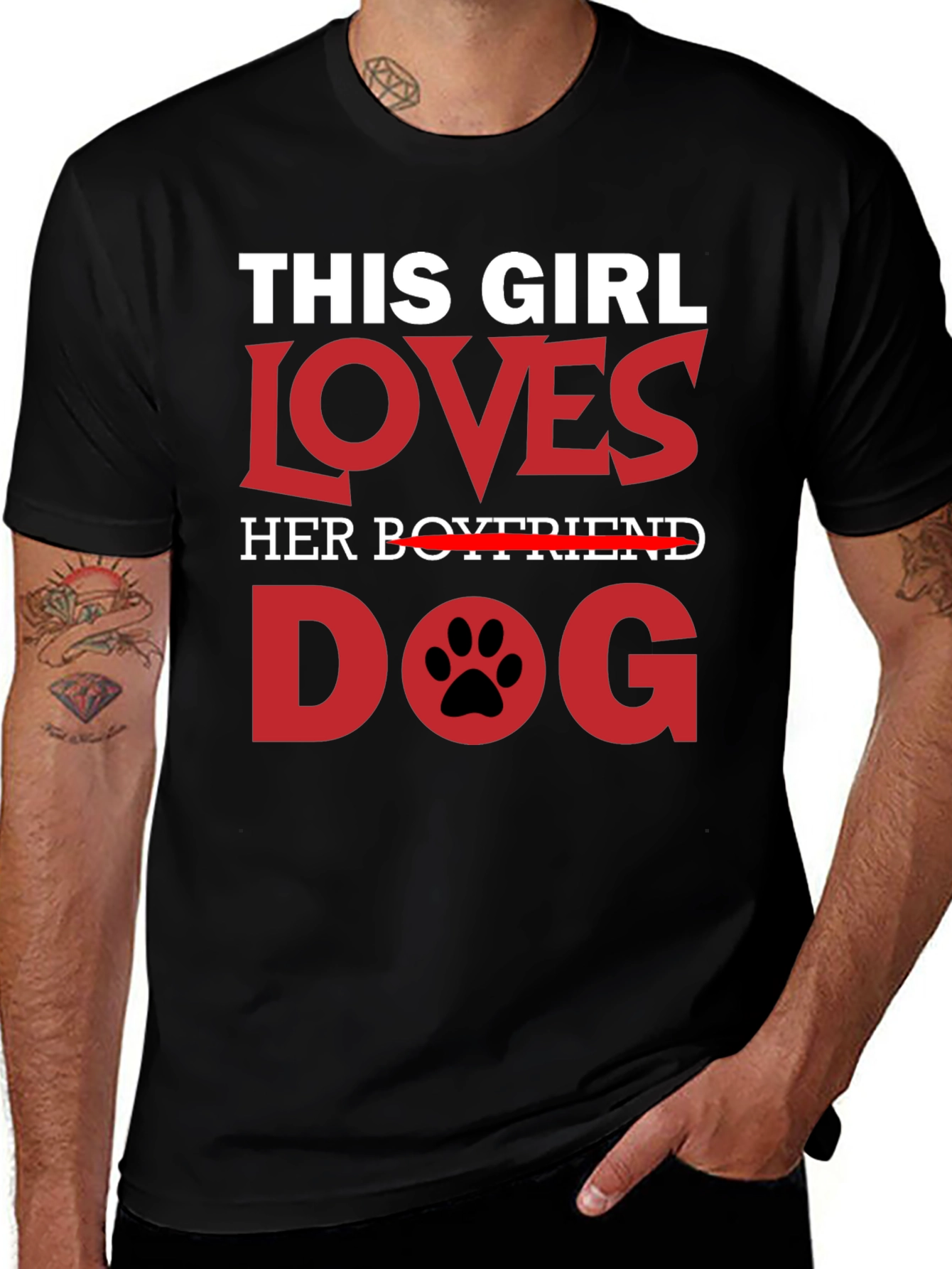 Black This Girl Loves Dog T-Shirt main image