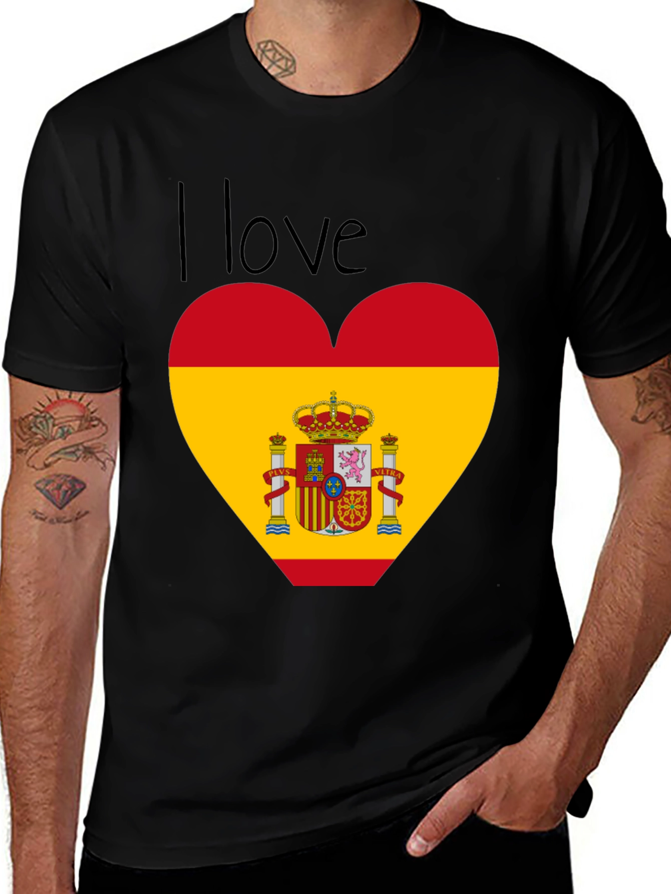 I Love Spain Heart Flag T-Shirt