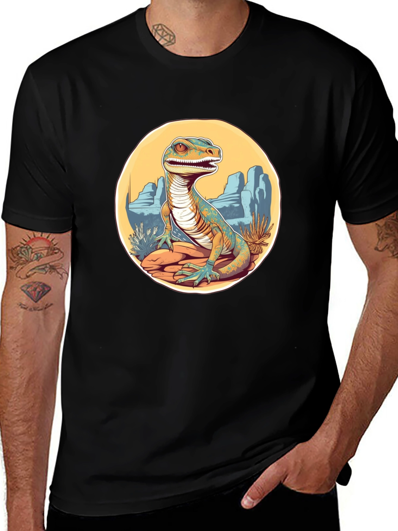 Black Dino Desert T-Shirt - Black main image