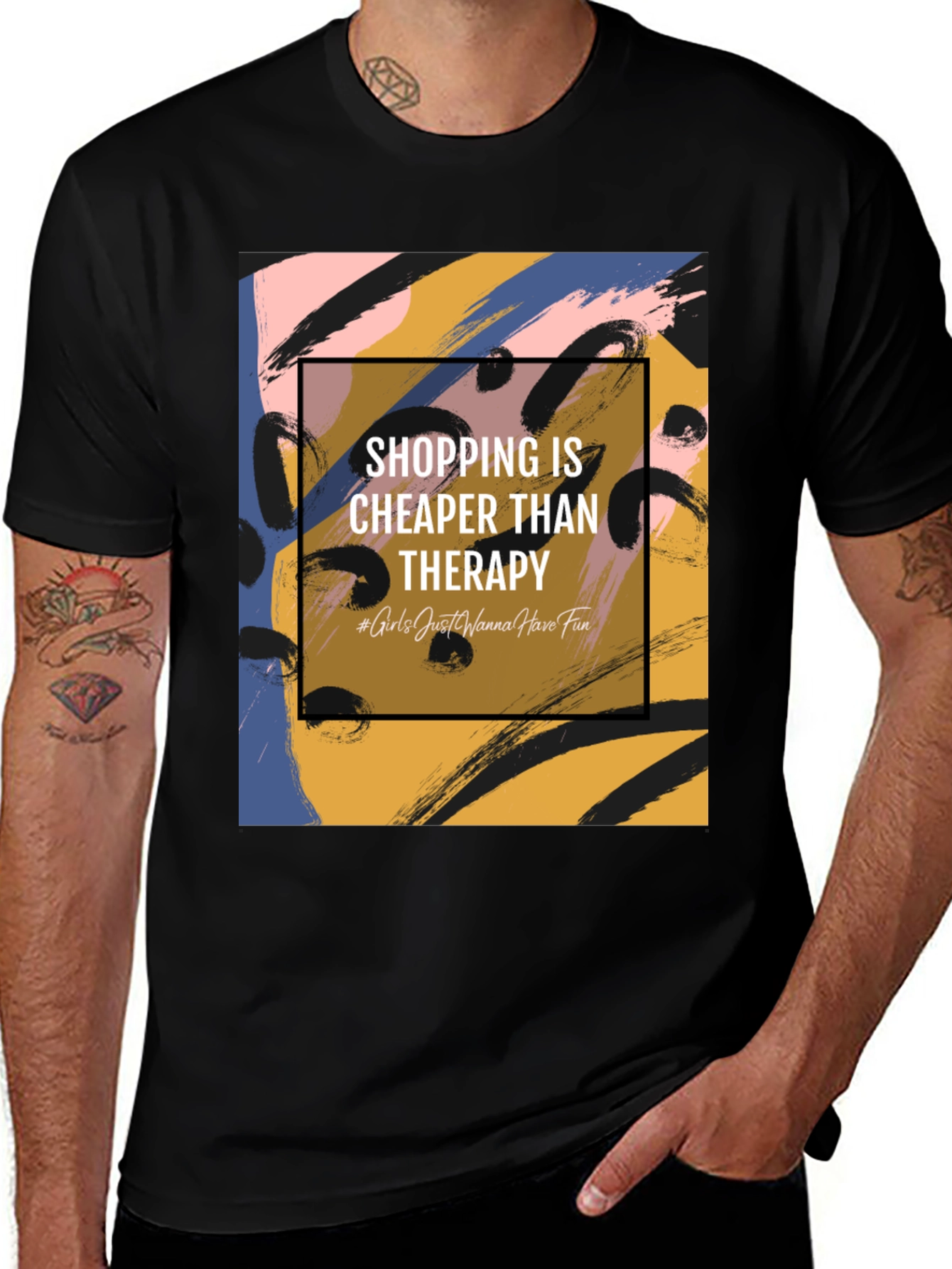 Shopping Is Cheaper Than Therapy Graphic Tee