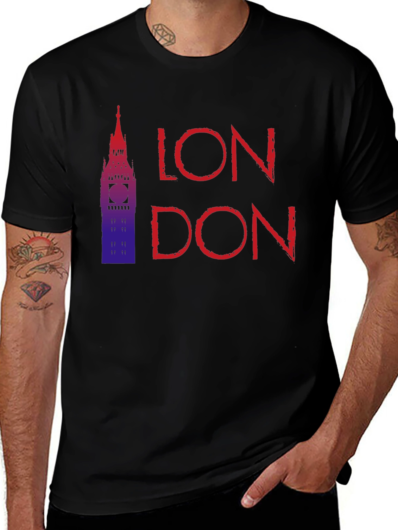 London Big Ben Graphic Tee - Black