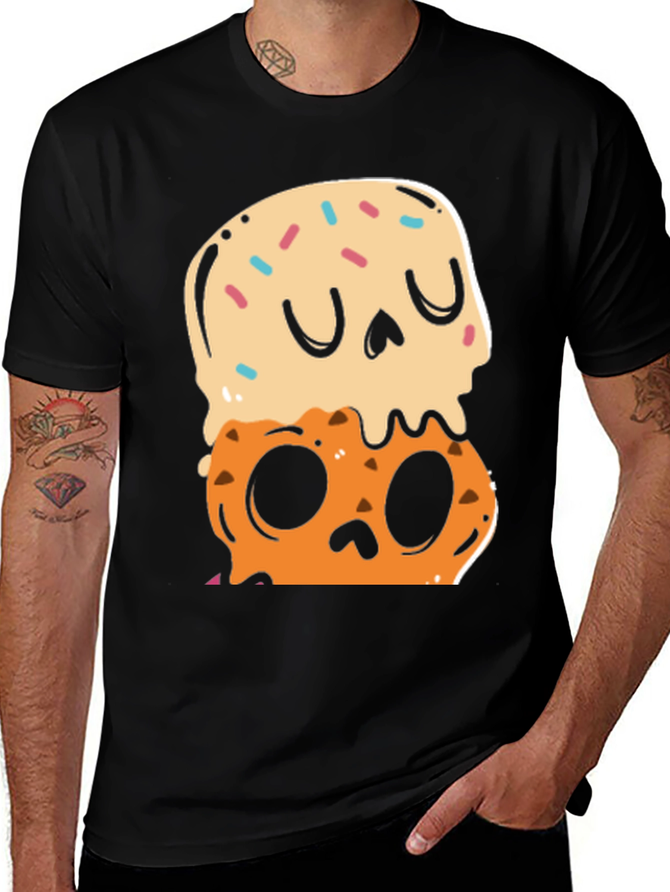 Variant 21 of Skull Donut Graphic Tee - Unique & Stylish