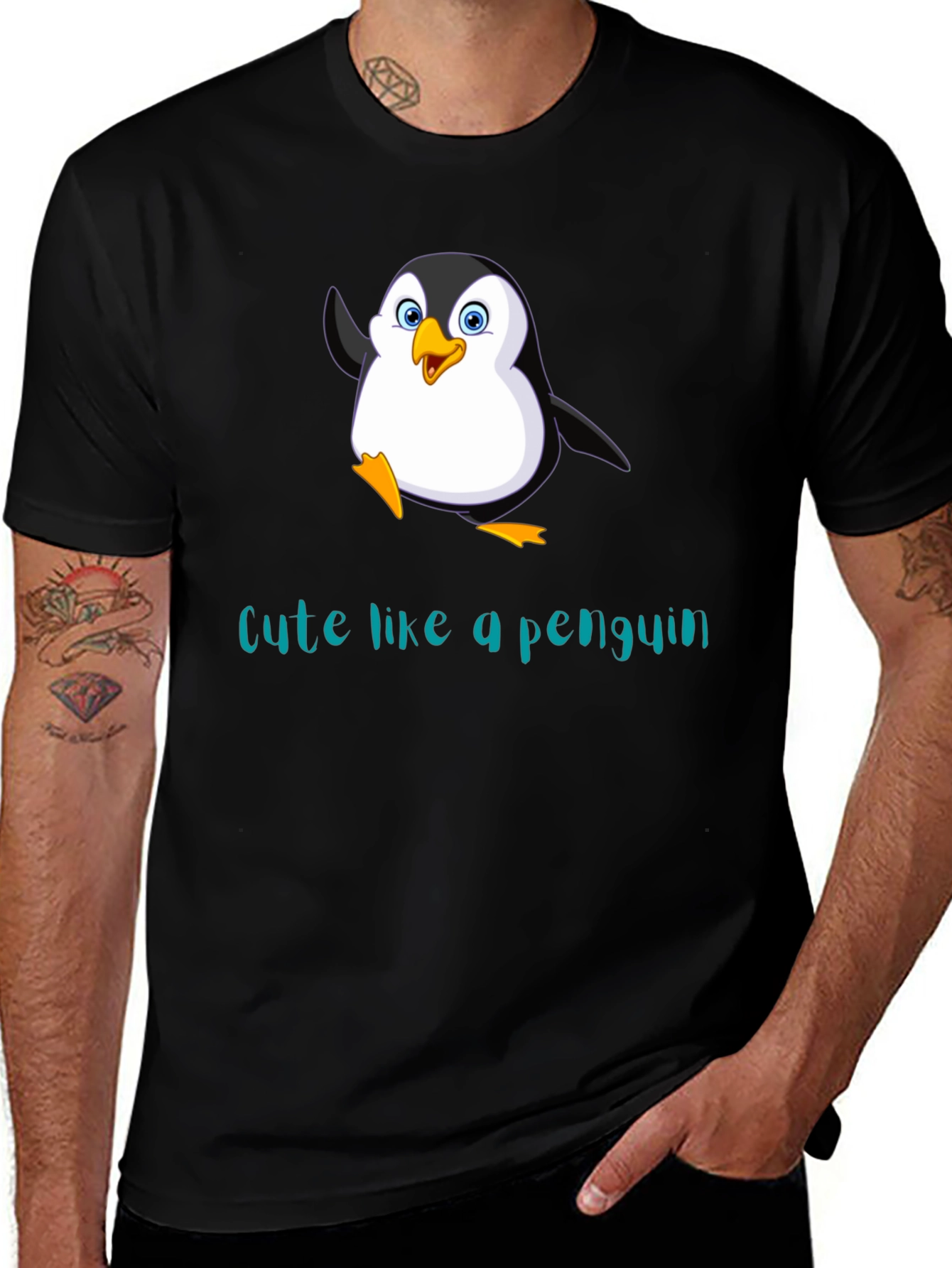 Variant 26 of Cute Penguin Graphic T-Shirt - Black