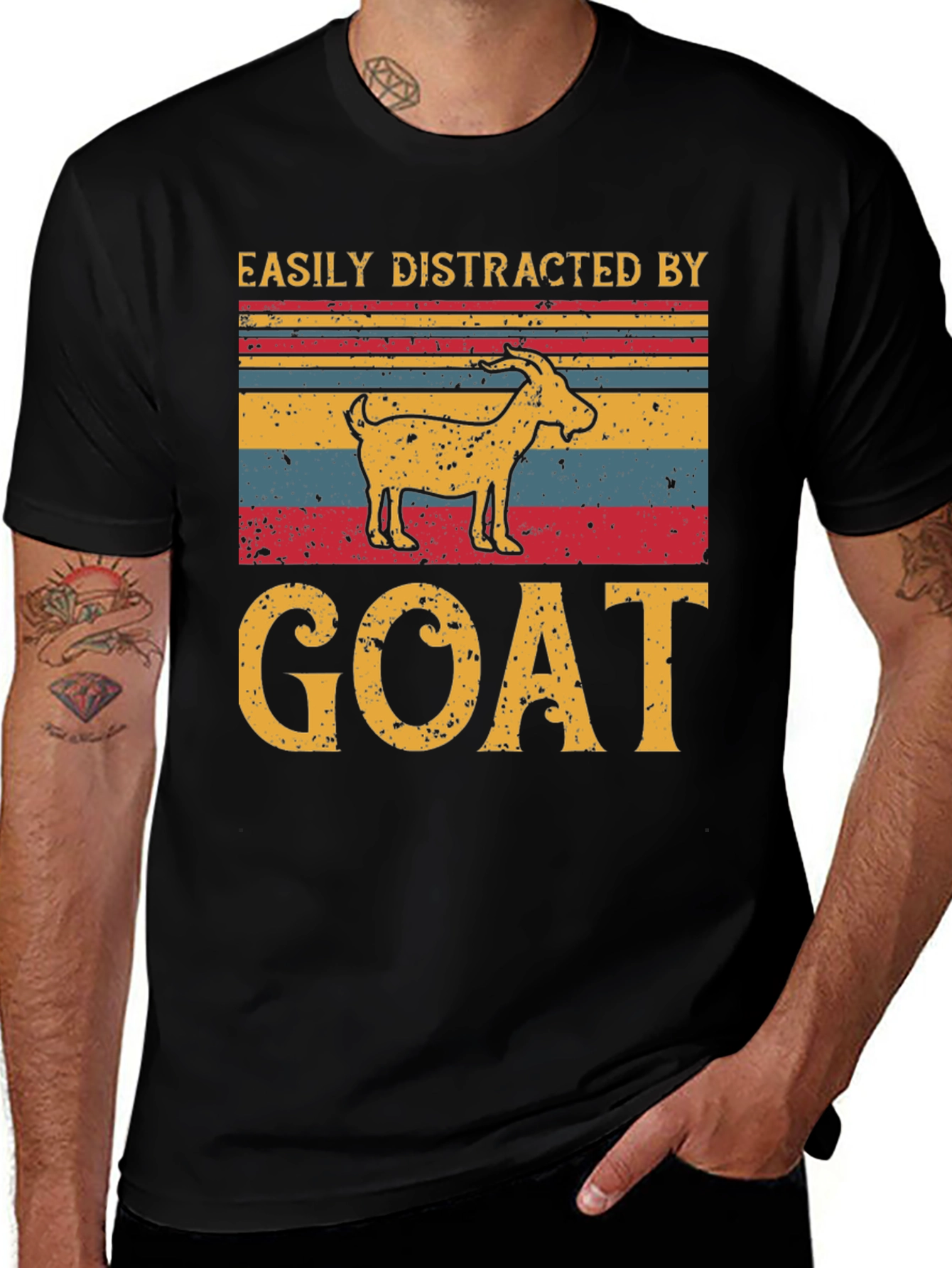 Variant 13 of Easily Distracted by Goat T-Shirt
