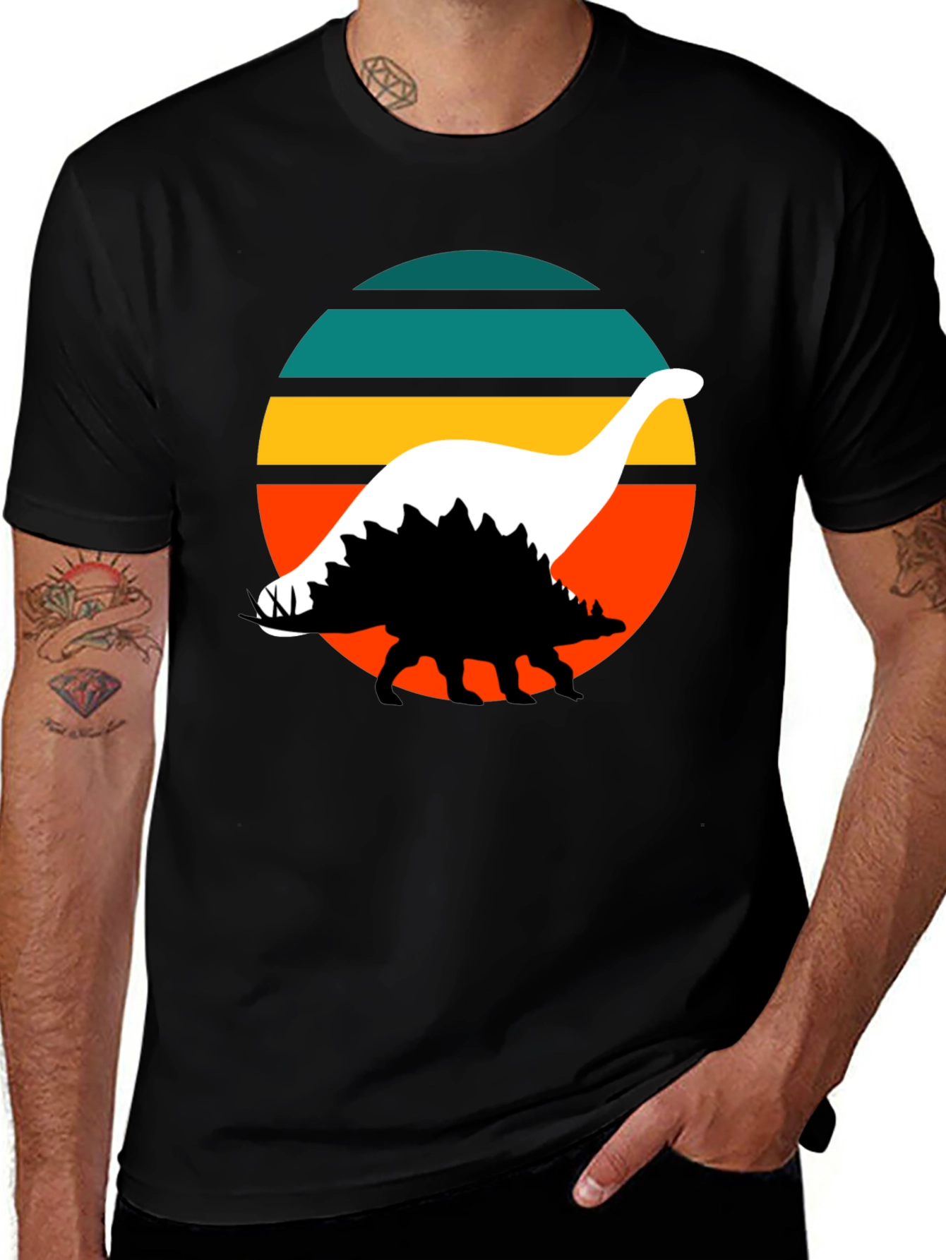 Variant 26 of Retro Dinosaur T-Shirt: Vintage Sunset Tee