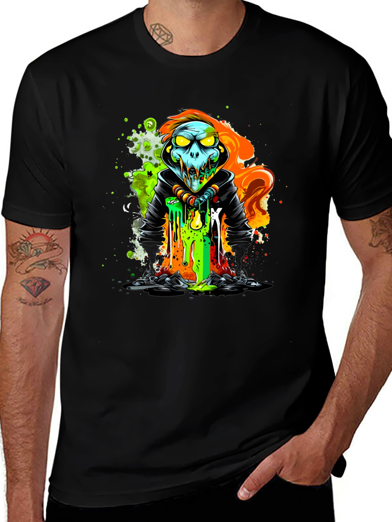 Variant 8 of Toxic Zombie Art Graphic T-Shirt
