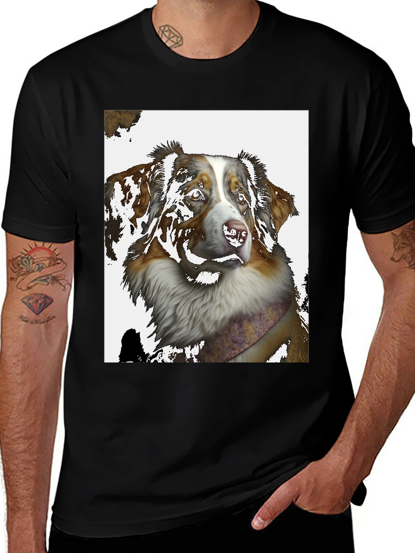 Variant 2 of Dog Graphic Black T-Shirt