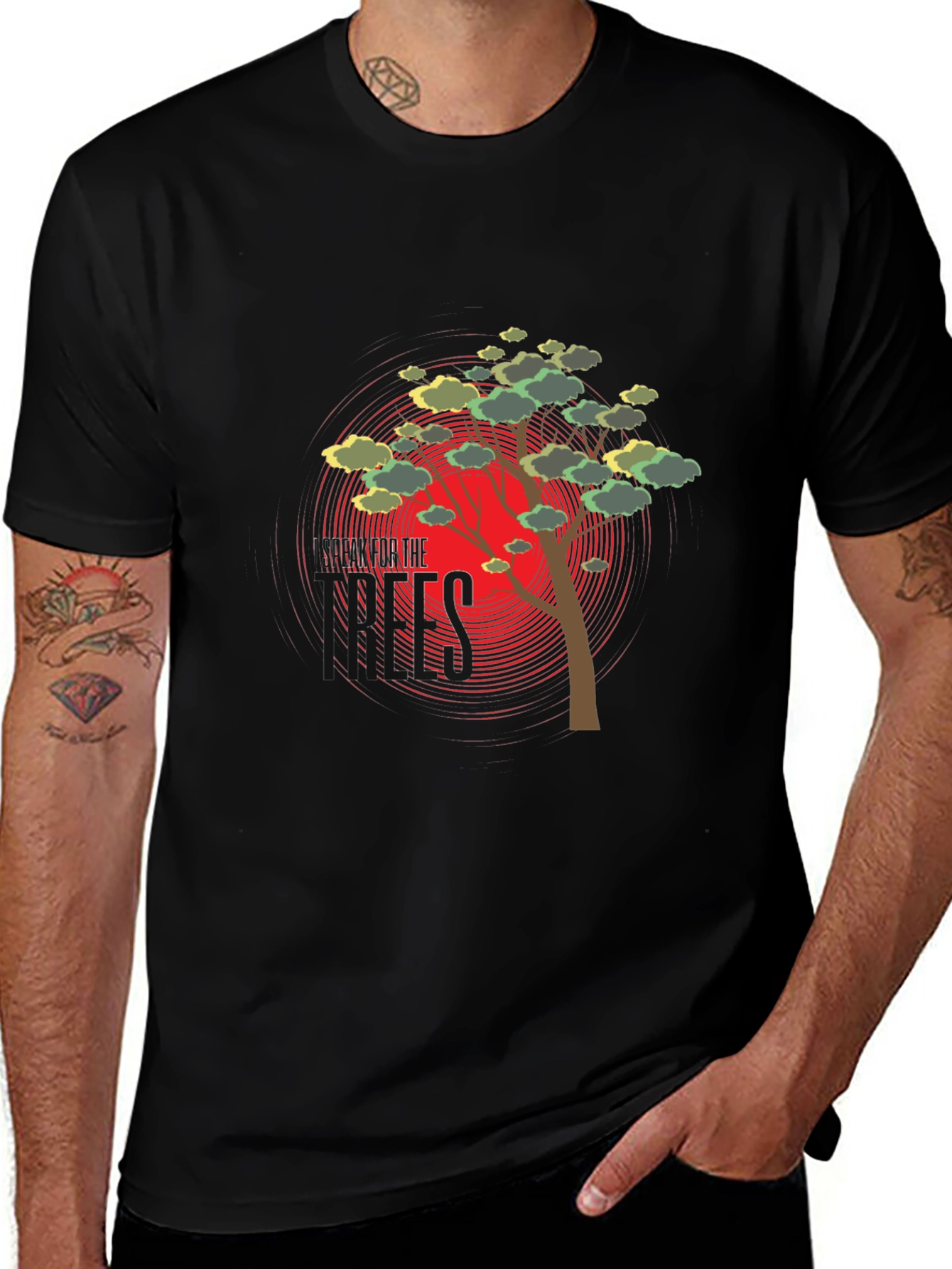Variant 4 of Black Graphic Tee - Tree of Life Design