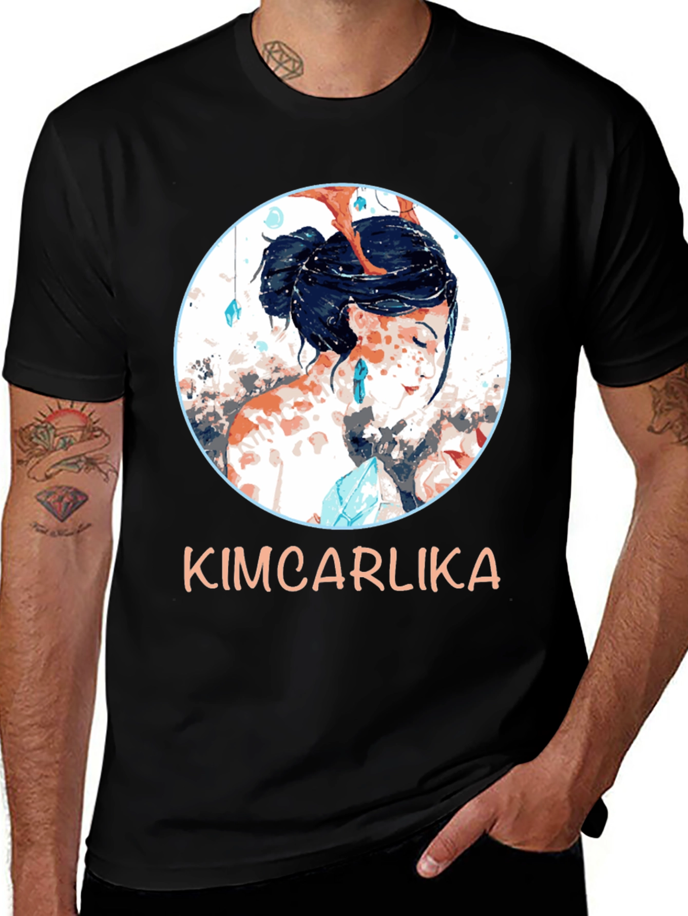 Variant 17 of Kimcarlika Watercolor Graphic Tee - Stylish Comfort