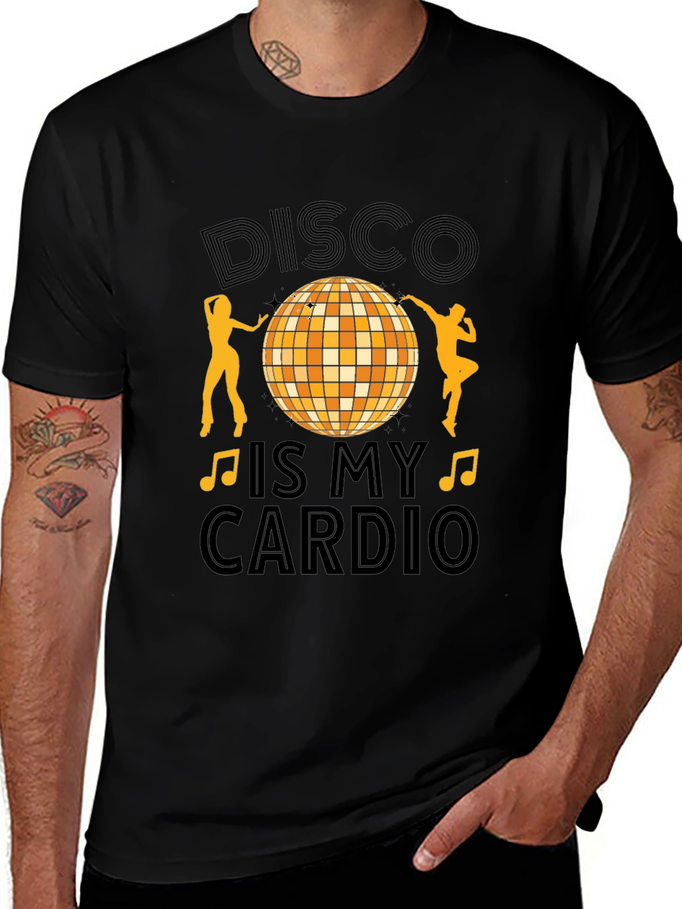 Variant 25 of Disco is My Cardio Black T-Shirt
