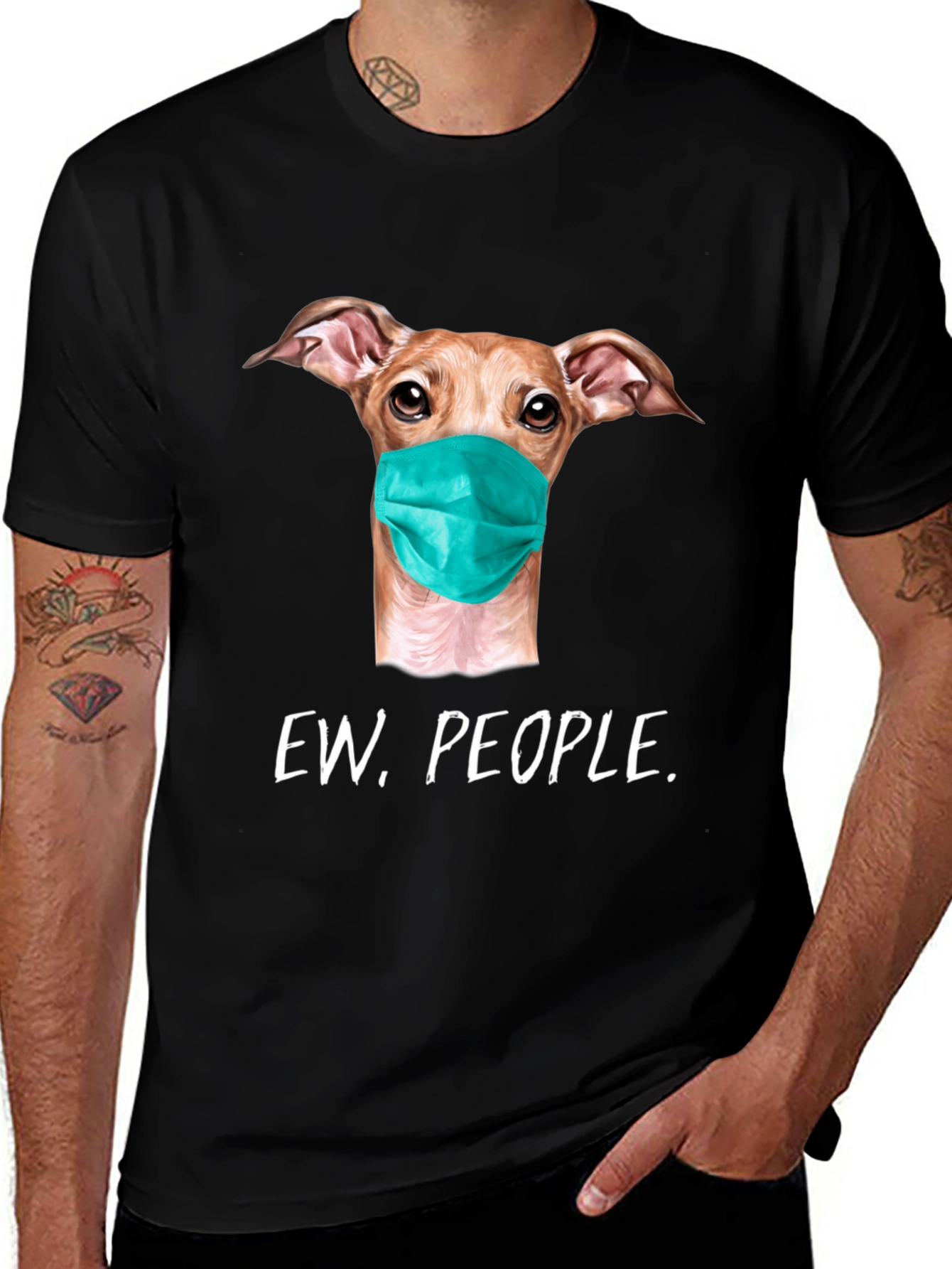 Ew People Dog Mask Graphic T-Shirt