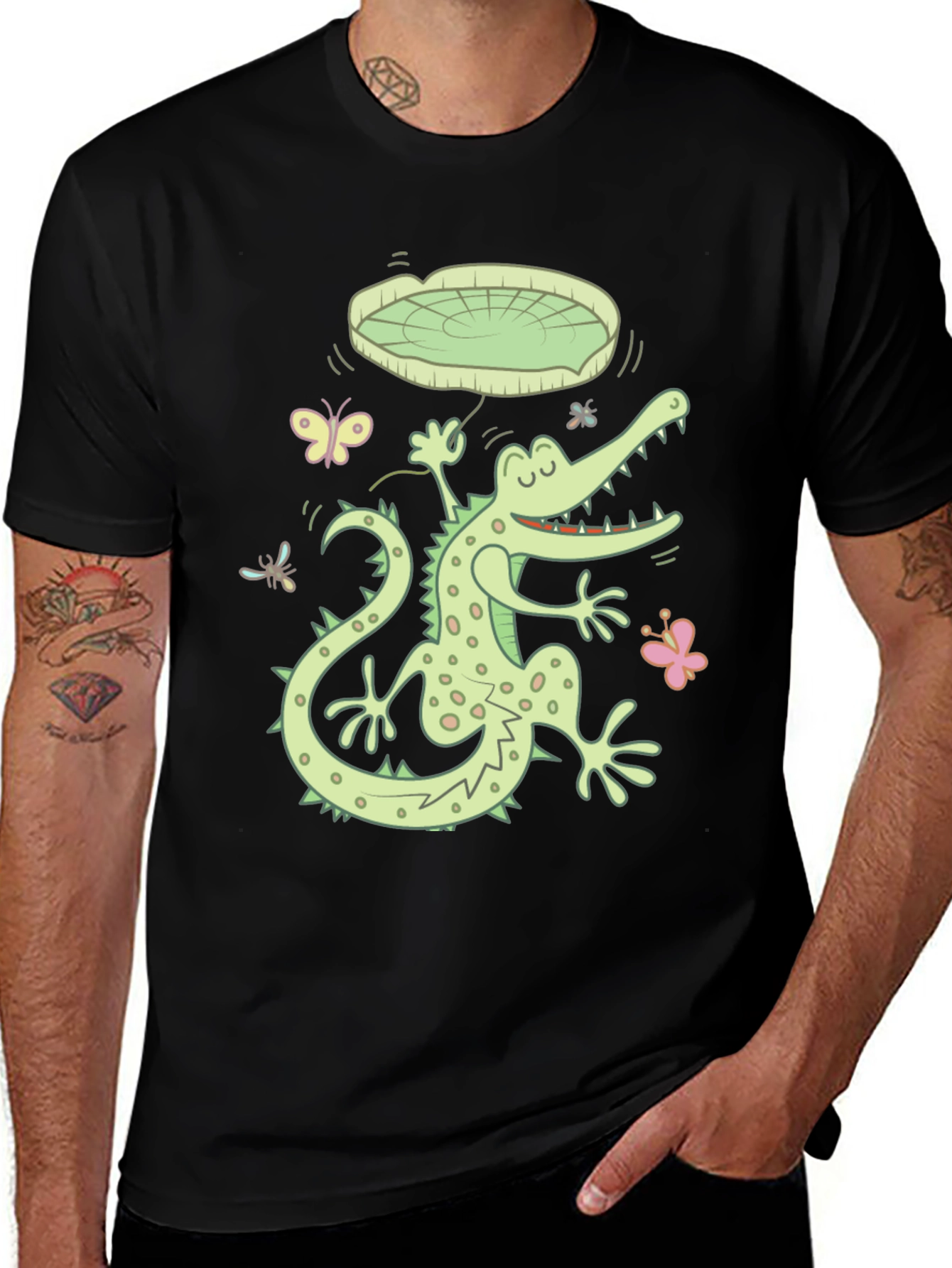 Funny Alligator Graphic Print Tee