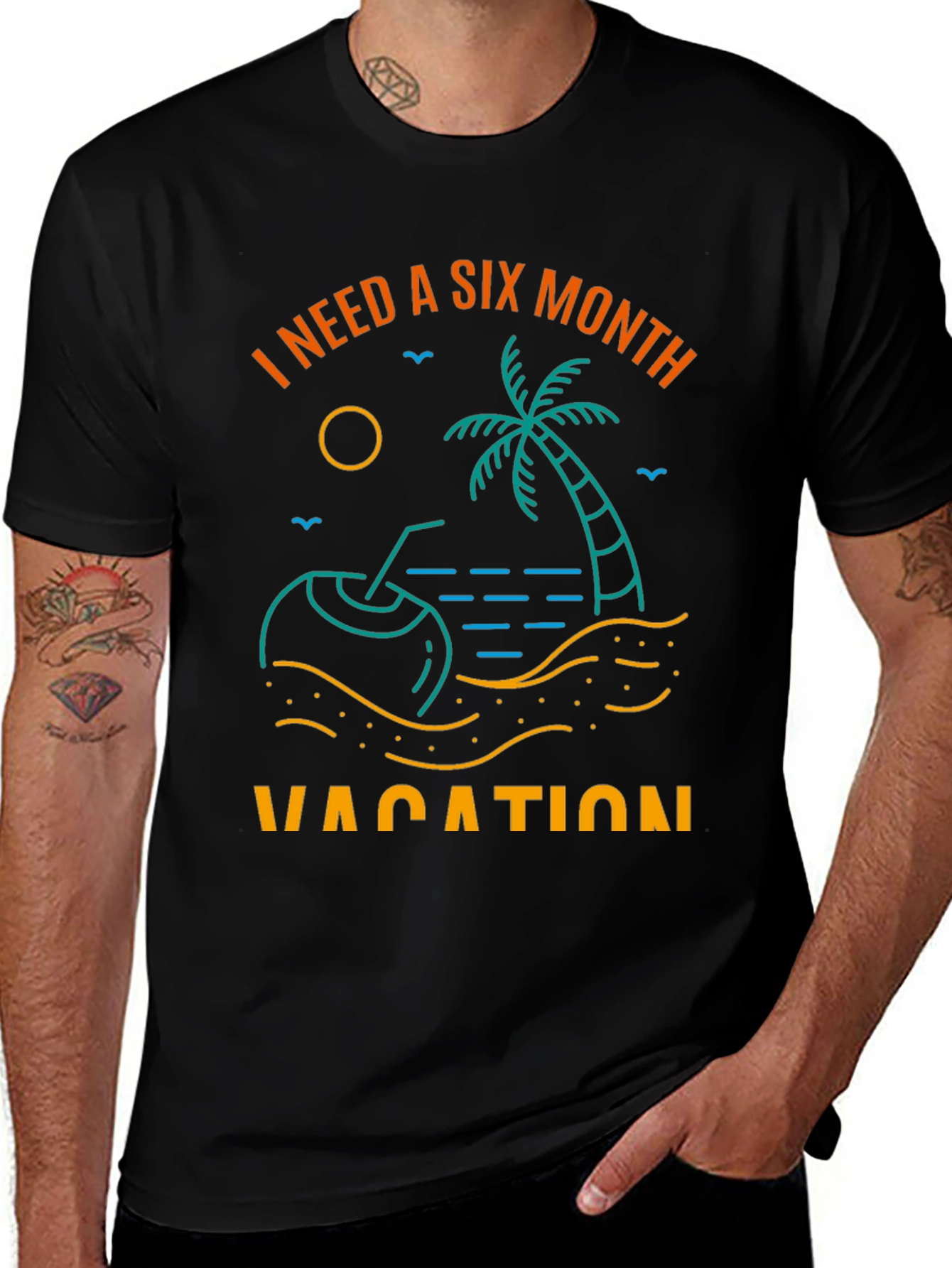 Variant 13 of Six Month Vacation T-Shirt - Beach Vibes