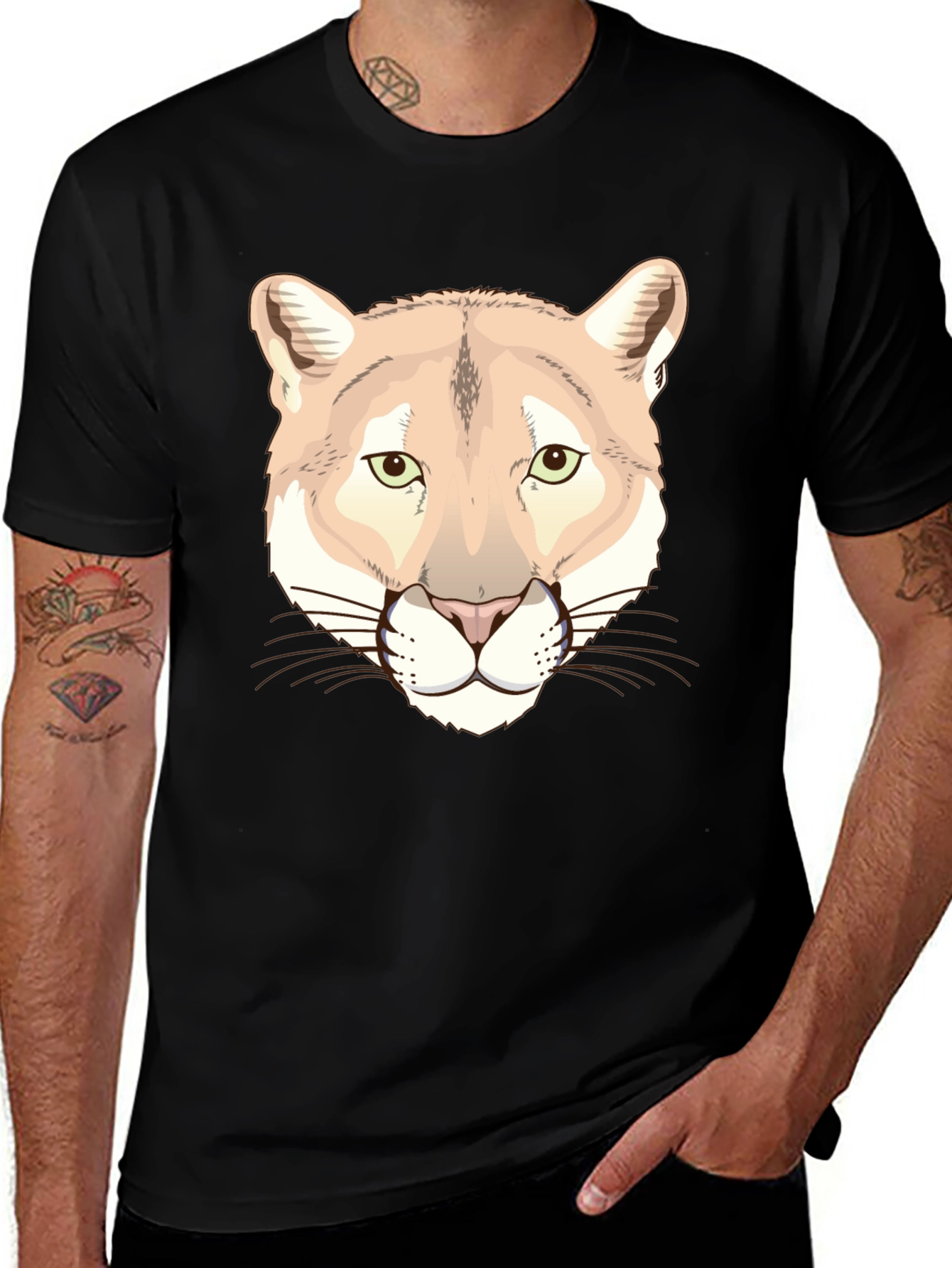 Variant 23 of Cougar Graphic T-Shirt - Black