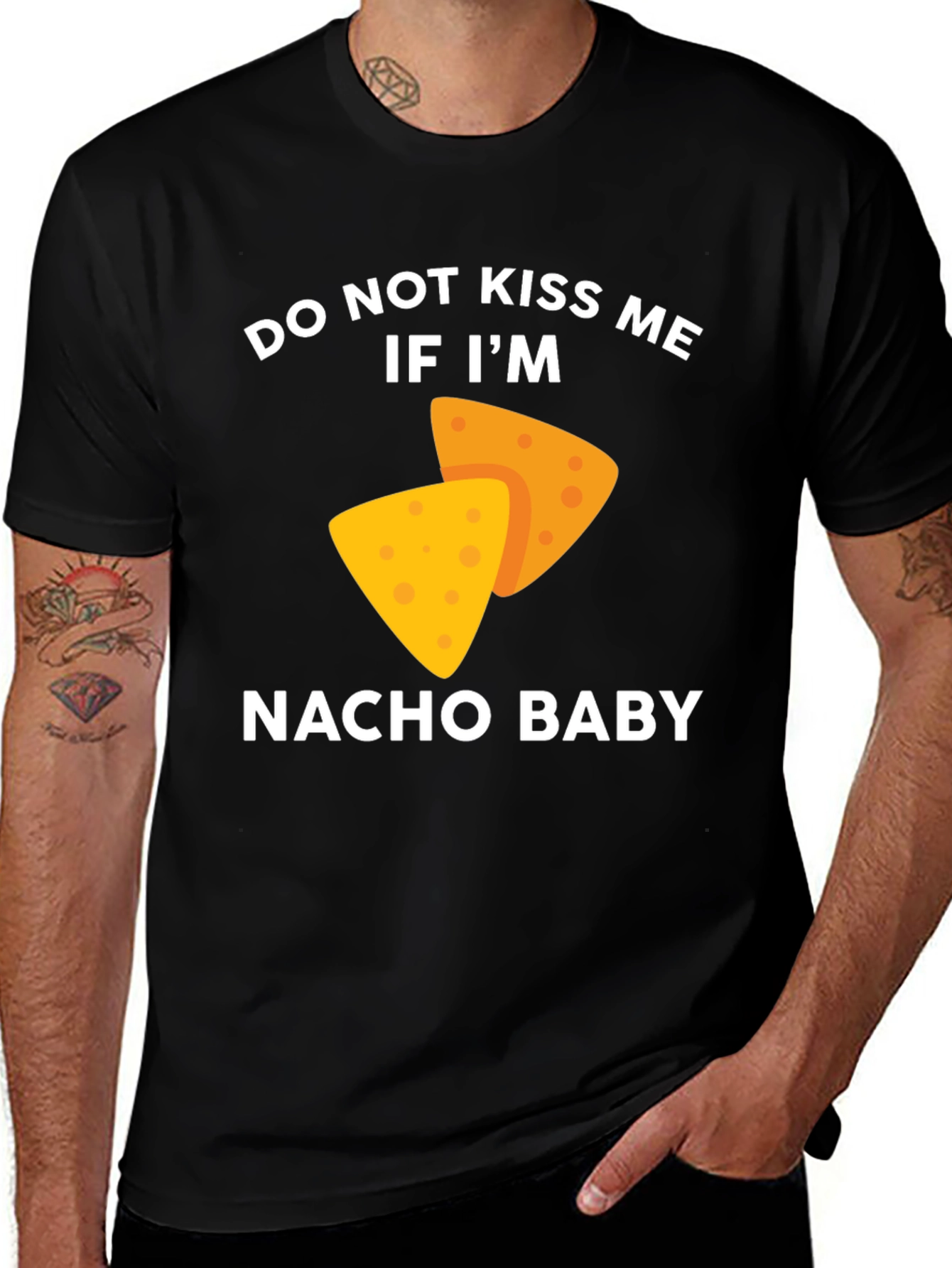 Black Do Not Kiss Me If I'm Nacho Baby T-Shirt main image