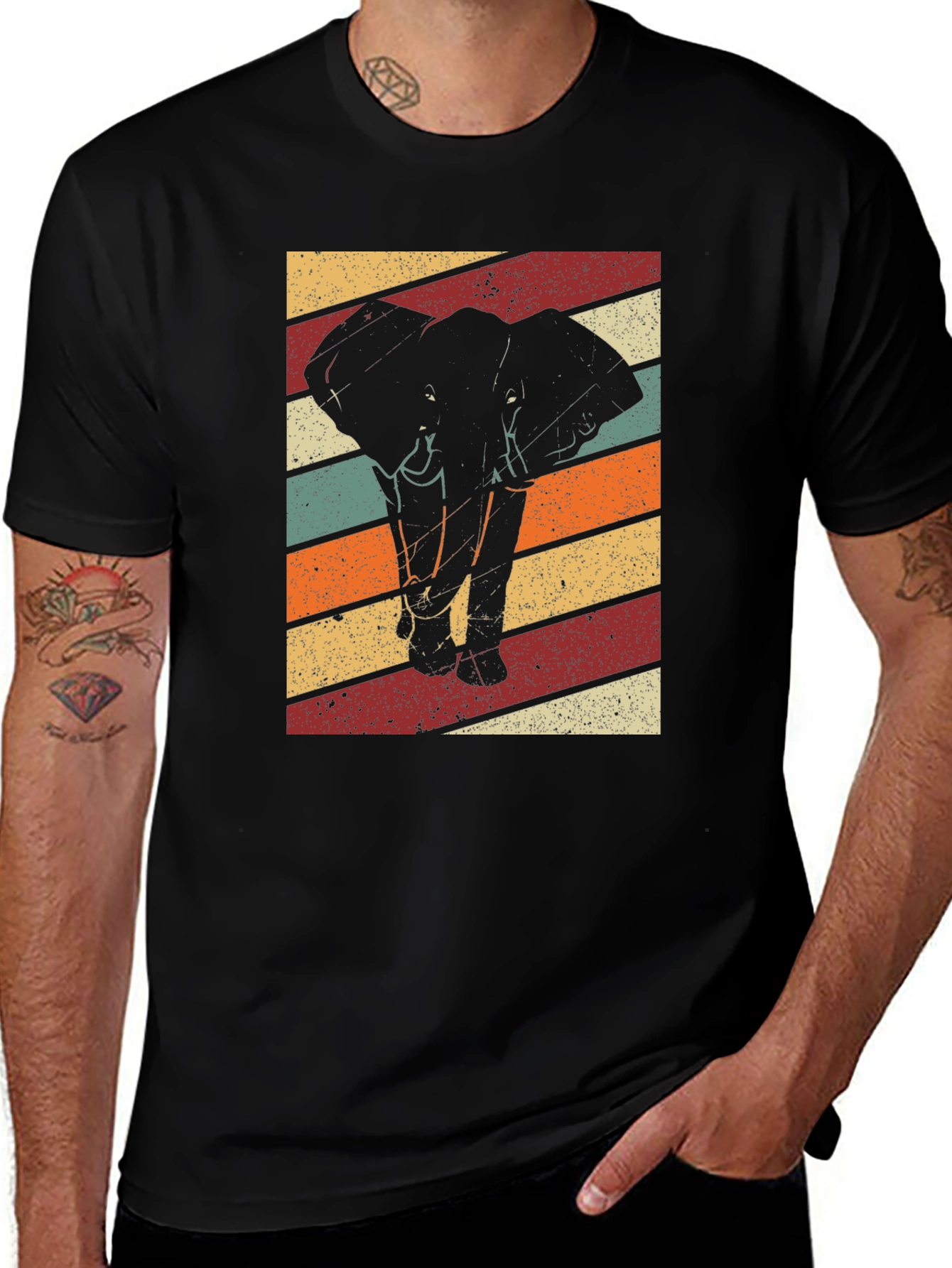 Variant 23 of Retro Elephant Graphic Tee