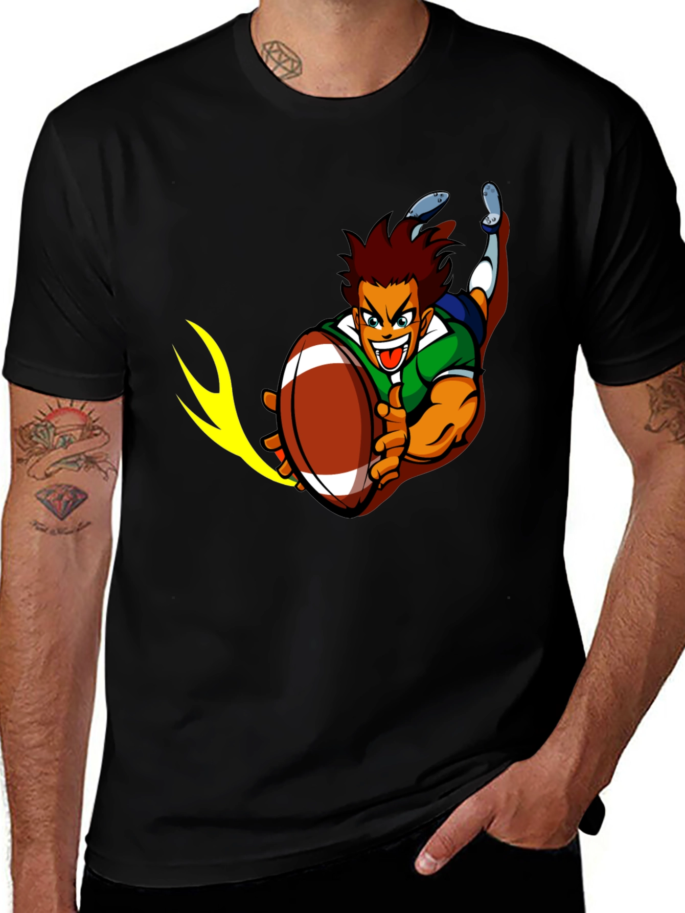 Variant 7 of Rugby Cartoon Graphic T-Shirt