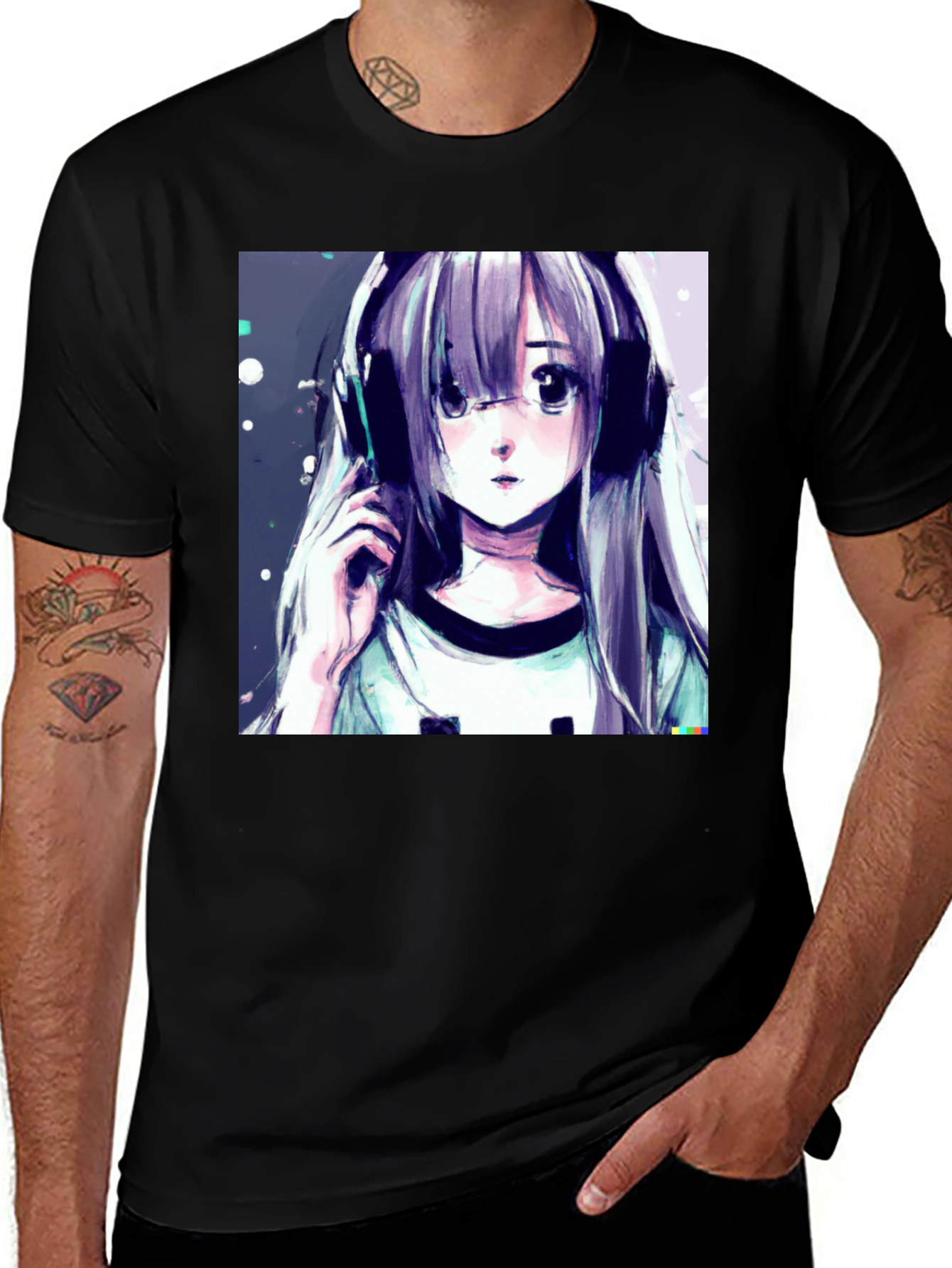 Variant 23 of Anime Girl Graphic Tee - Stylish Black T-Shirt