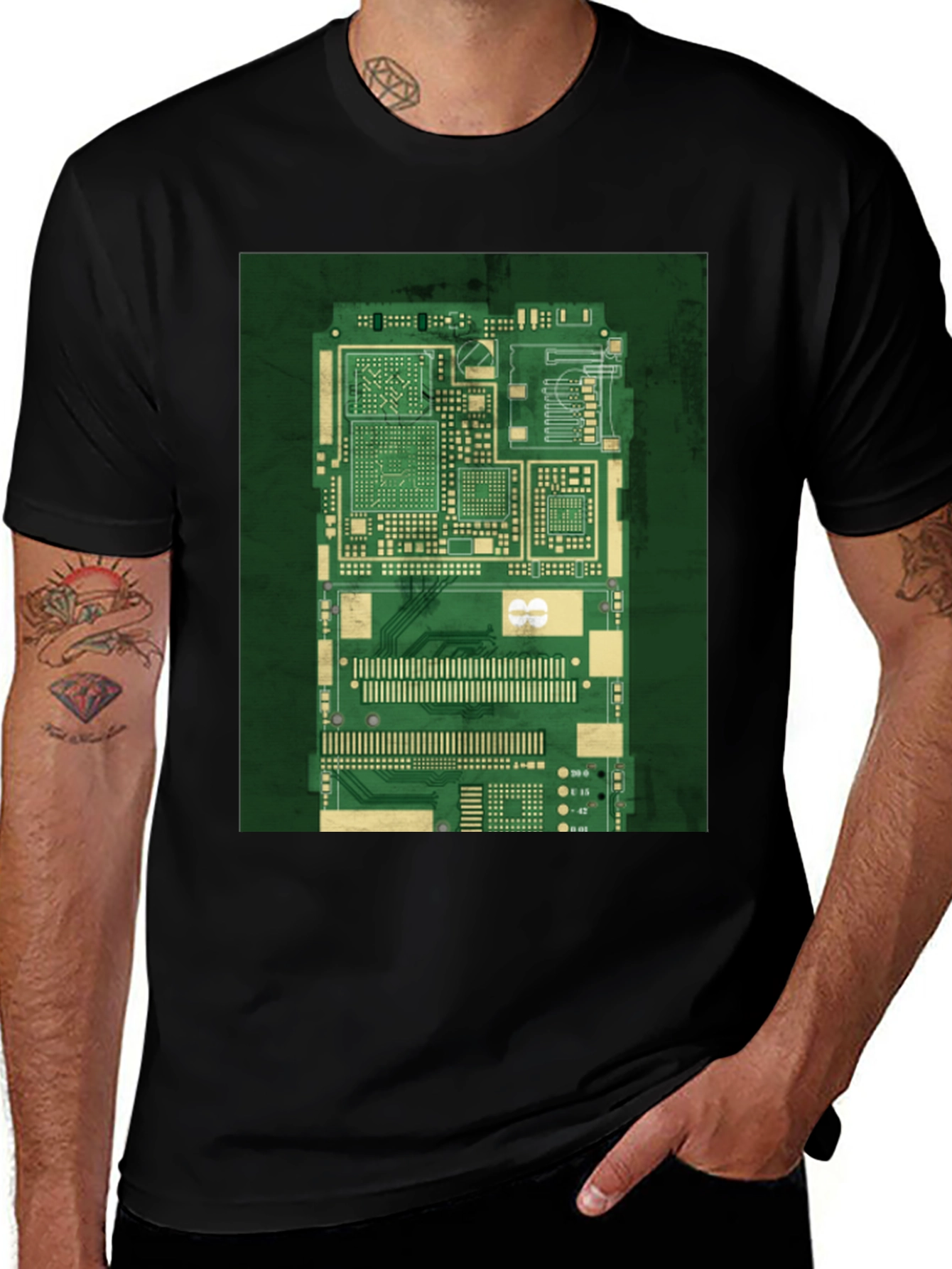Variant 24 of Circuit Board Graphic Tee - Cool Tech Style