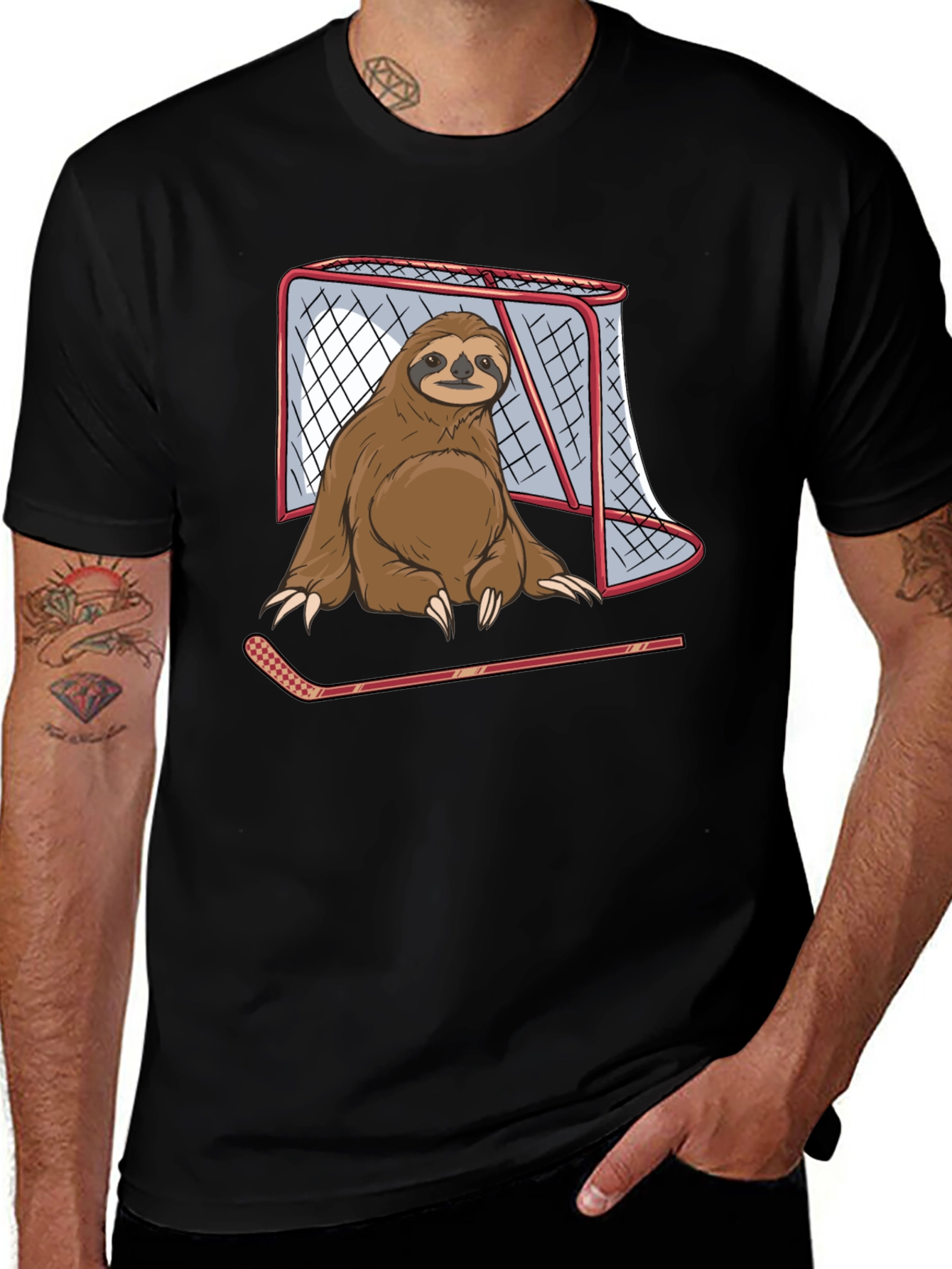 Variant 14 of Sloth Hockey Goalie T-Shirt - Funny Animal Tee