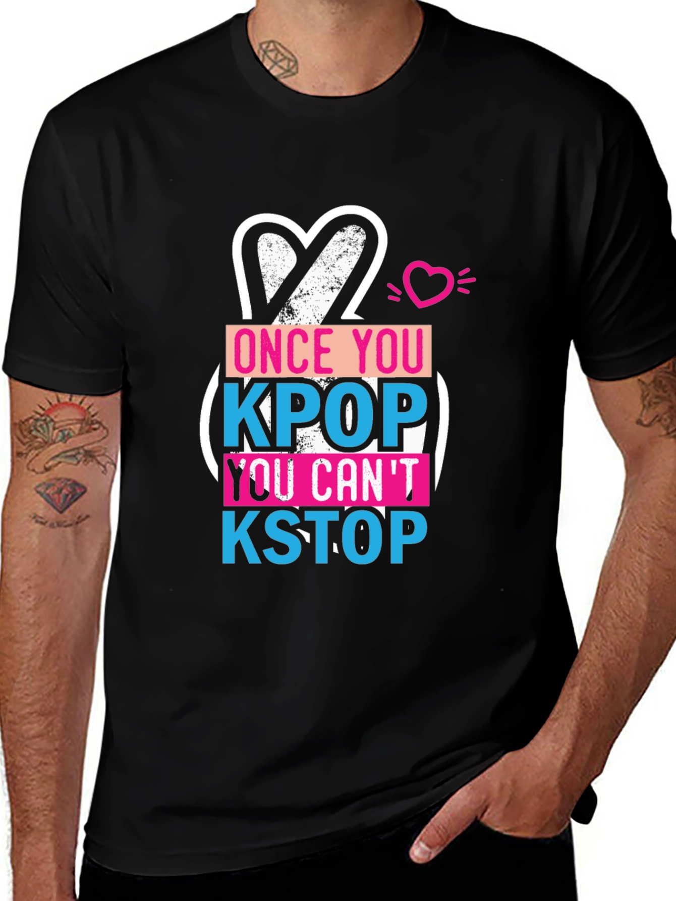 Kpop Fan Black Graphic Tee
