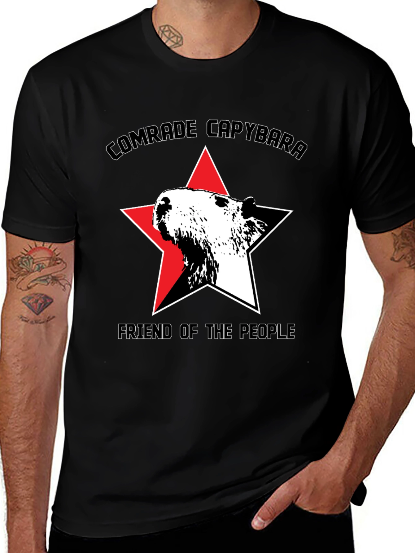 Variant 10 of Comrade Capybara T-Shirt - Friend of the People