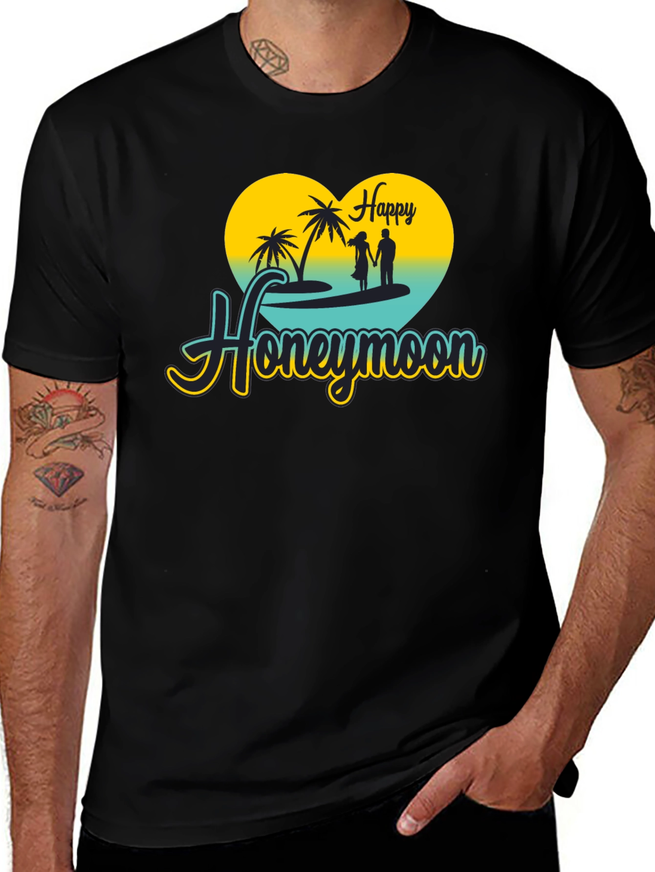 Variant 24 of Happy Honeymoon Black T-Shirt