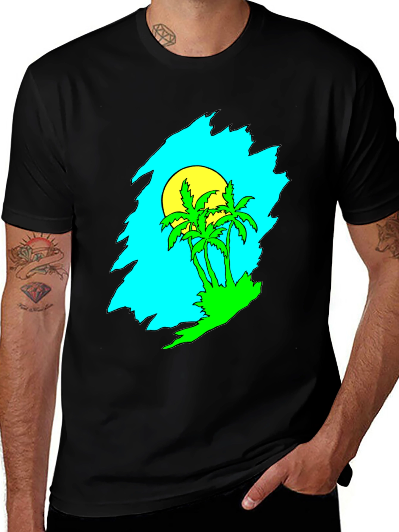 Variant 24 of Tropical Palm Tee - Island Vibes T-Shirt