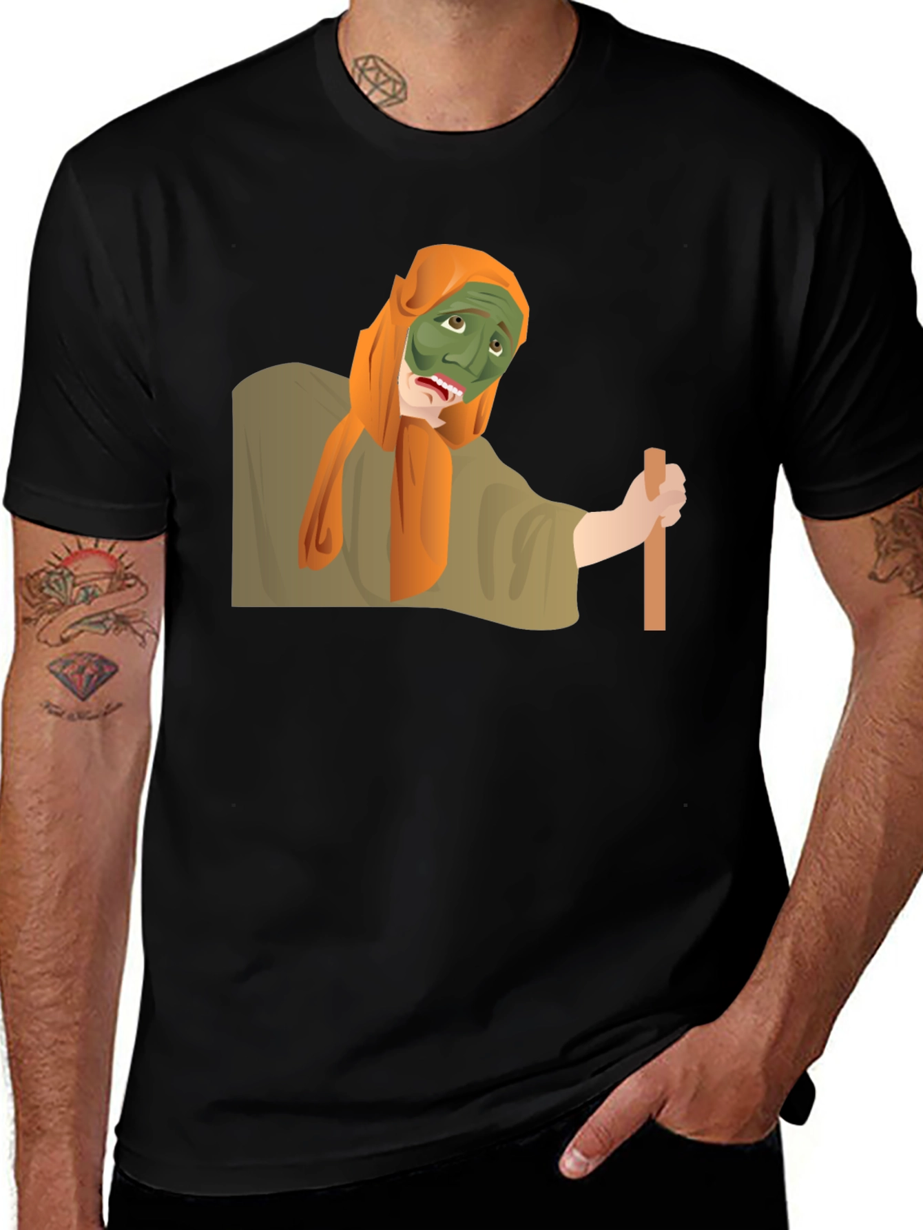 Variant 2 of Funny Green Mask Man Graphic Tee