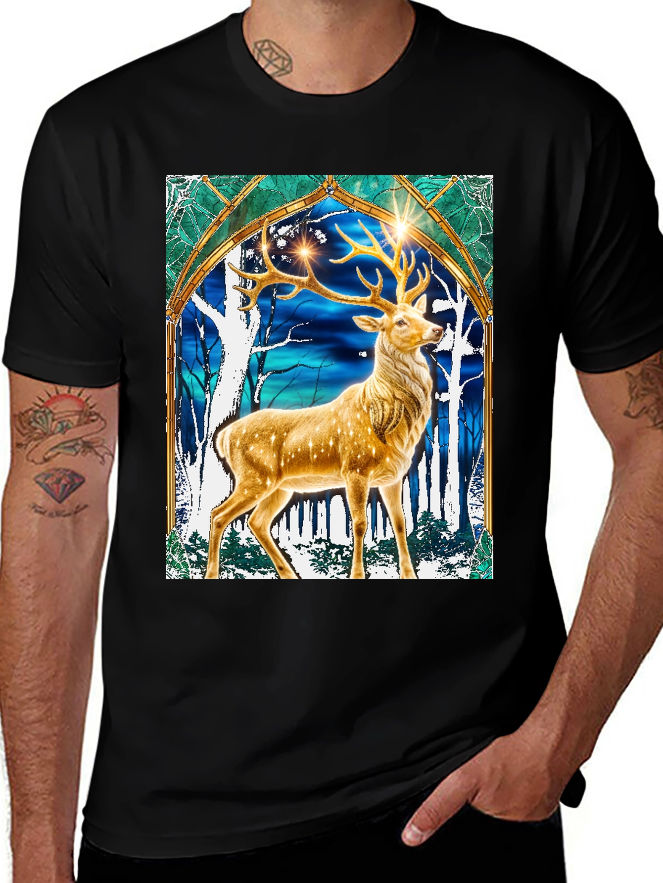 Variant 19 of Stag Graphic Tee - Mystical Deer T-Shirt