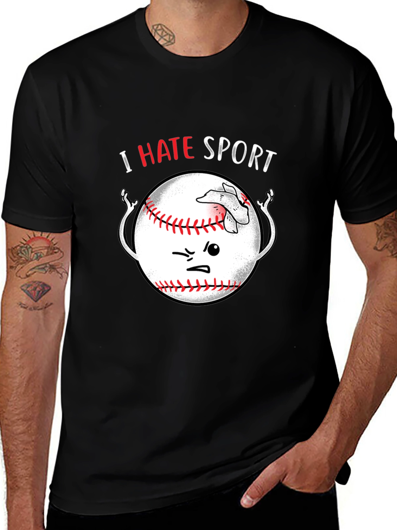Variant 19 of I Hate Sport Baseball T-Shirt Funny Graphic Tee