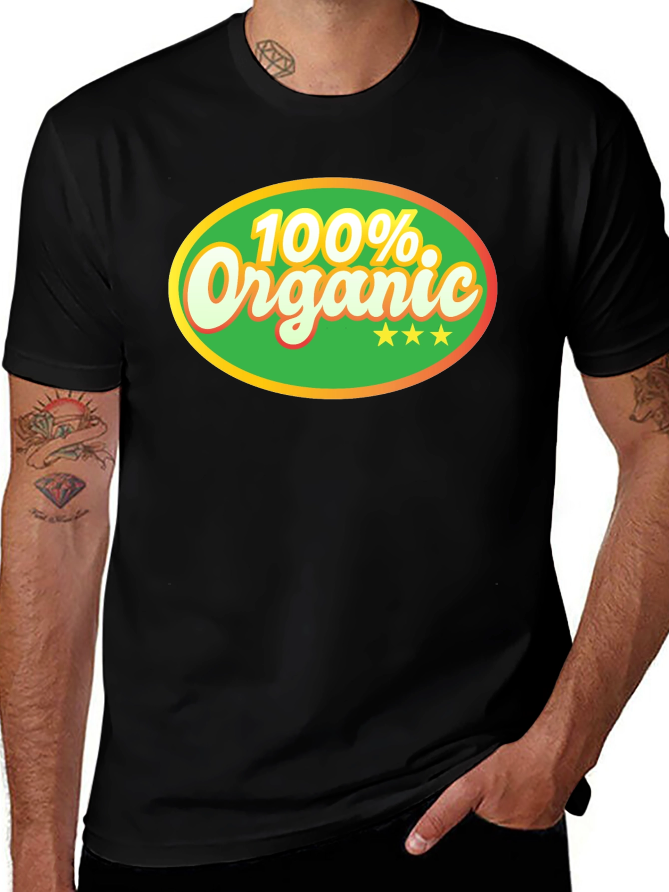 Variant 24 of 100% Organic Graphic Tee - Black Cotton T-Shirt