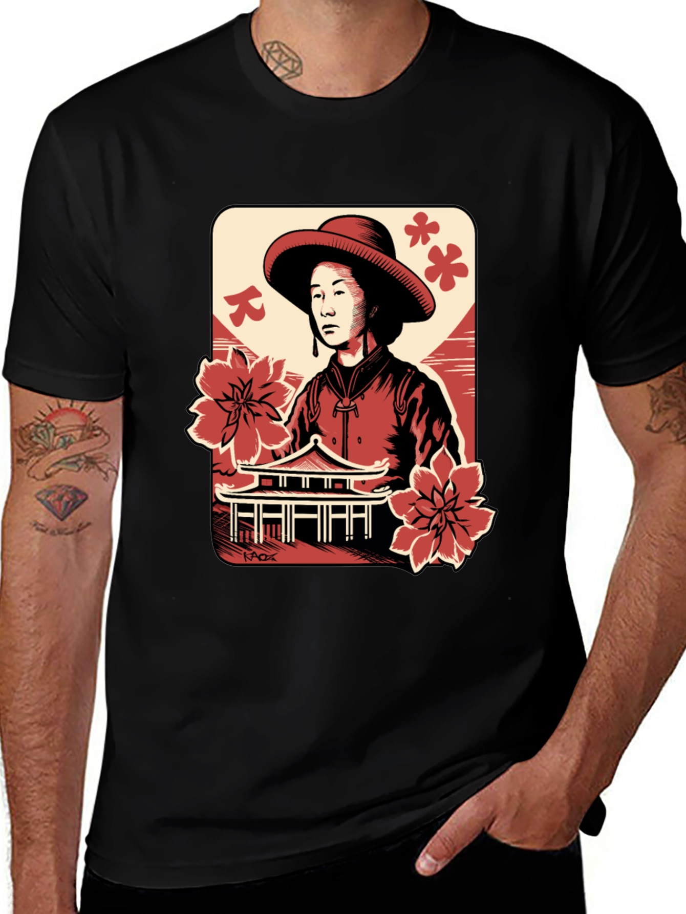 Variant 21 of Oriental Art Graphic Print Men's T-Shirt