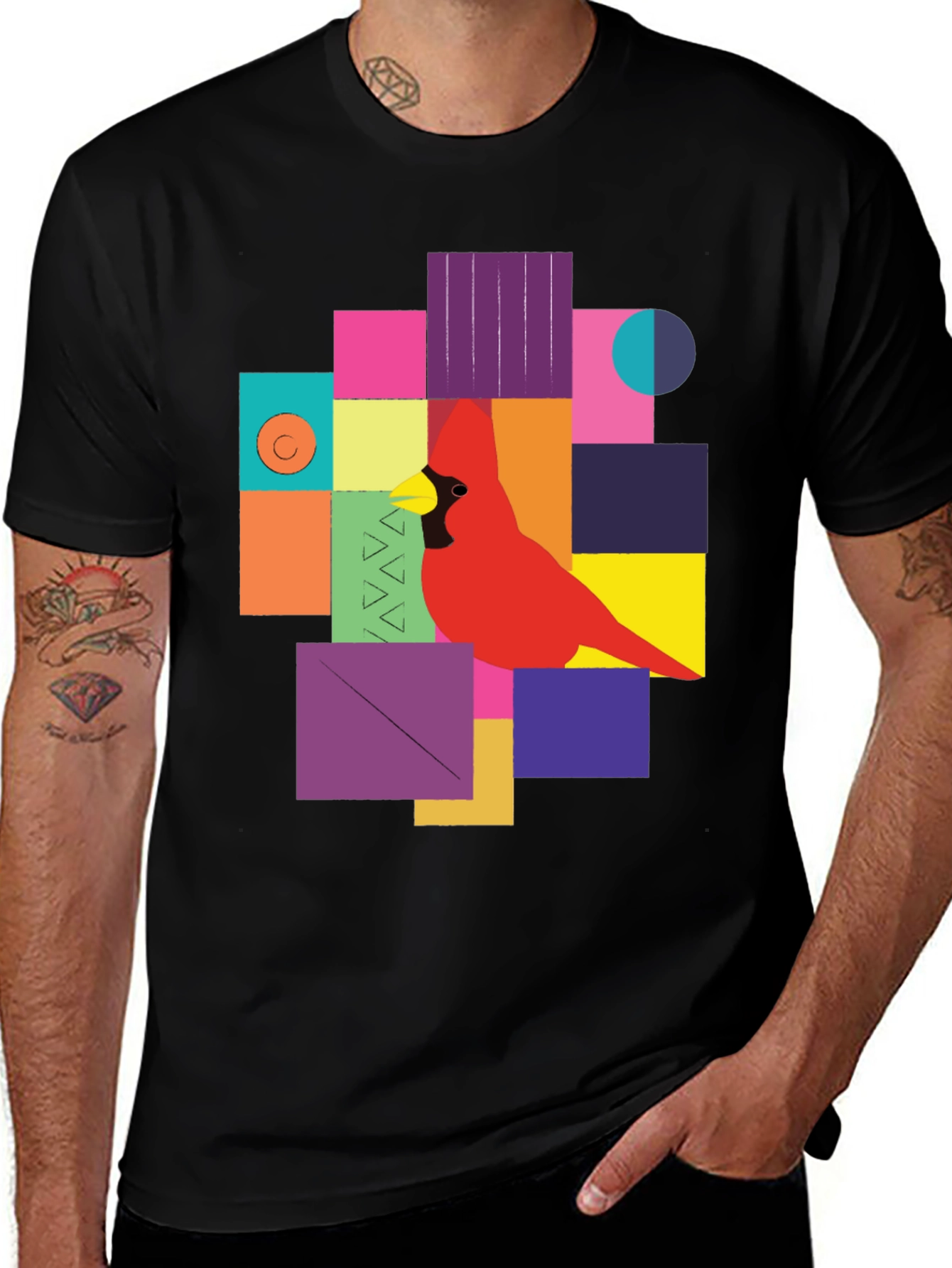 Variant 30 of Geometric Bird Graphic Tee - Modern Art T-Shirt
