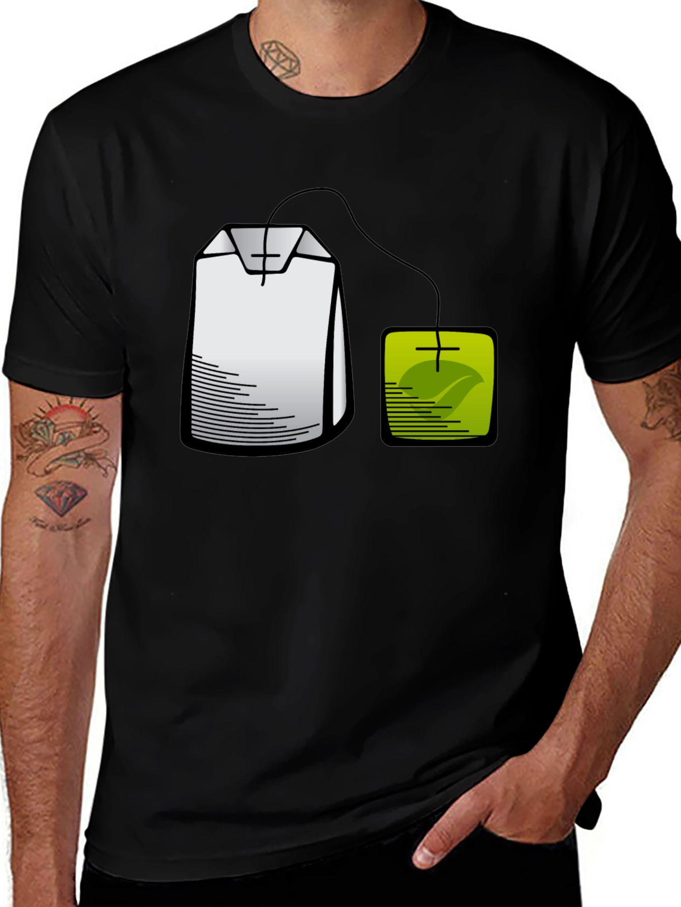 Variant 19 of Tea Bag Graphic T-Shirt - Brewtiful Style!